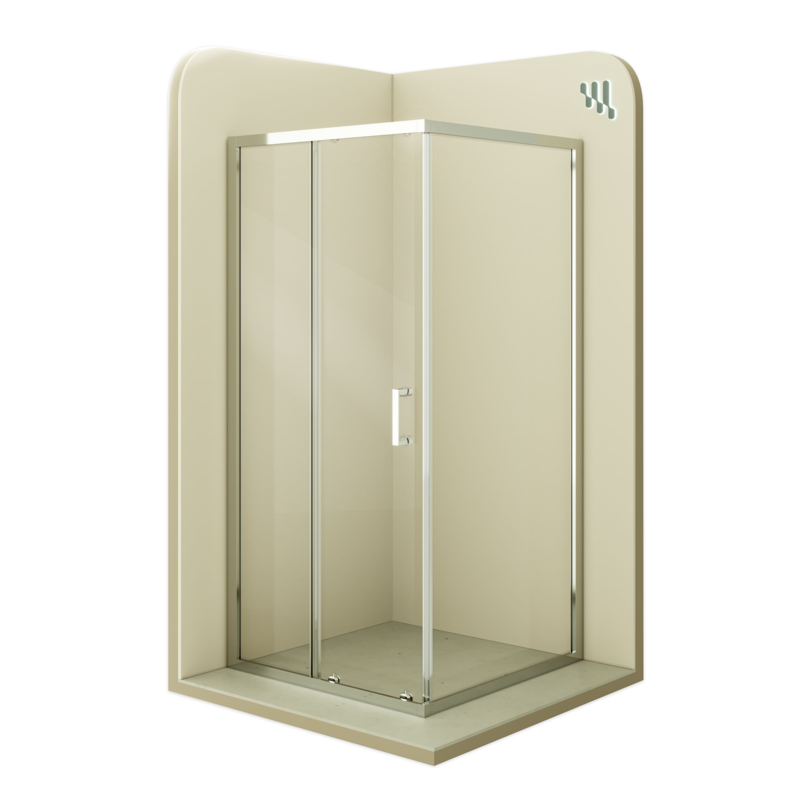 Front-entry Dora with sliding door made of ESG safety glass