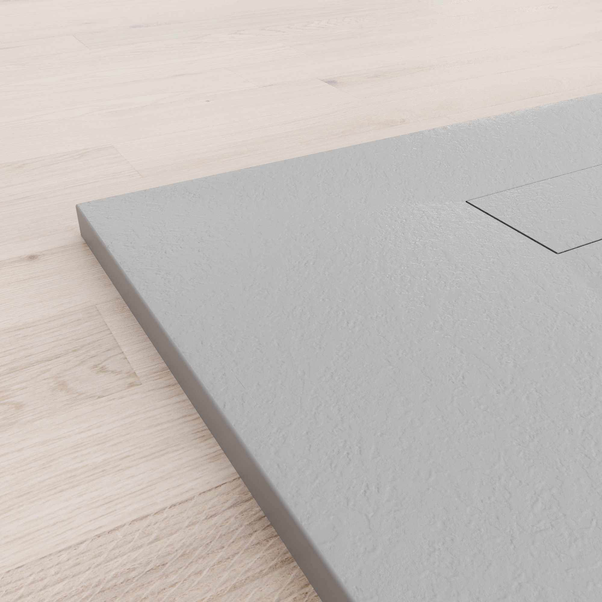 SMC Duschwanne Boreal in Stein-Optik inkl. Ablaufgarnitur - Grau 70x120 cm