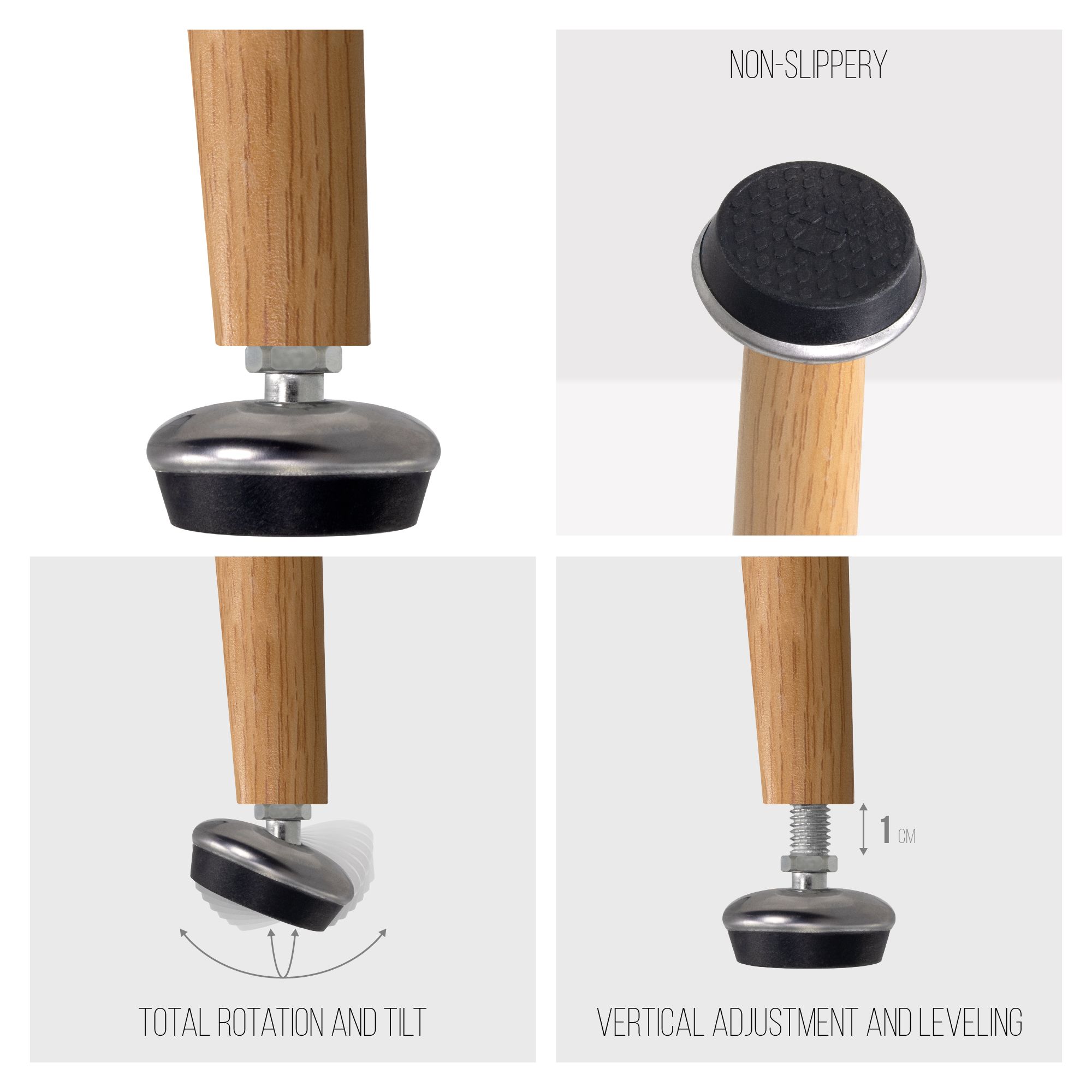 Esszimmer-Tisch BEALE | Tischplatte: Transparentes Glas | Beine: Holz Esszimmer-Tisch BEALE | Tischplatte: Transparentes Glas | Beine: Holz 160 cm