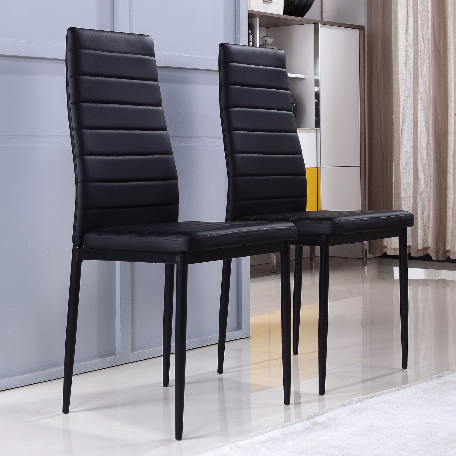 Esszimmerstuhl Gusto Weiß Küchenstuhl aus Holz mit Sitzschale + Sitzkissen aus Kunstleder 2 STÜCK