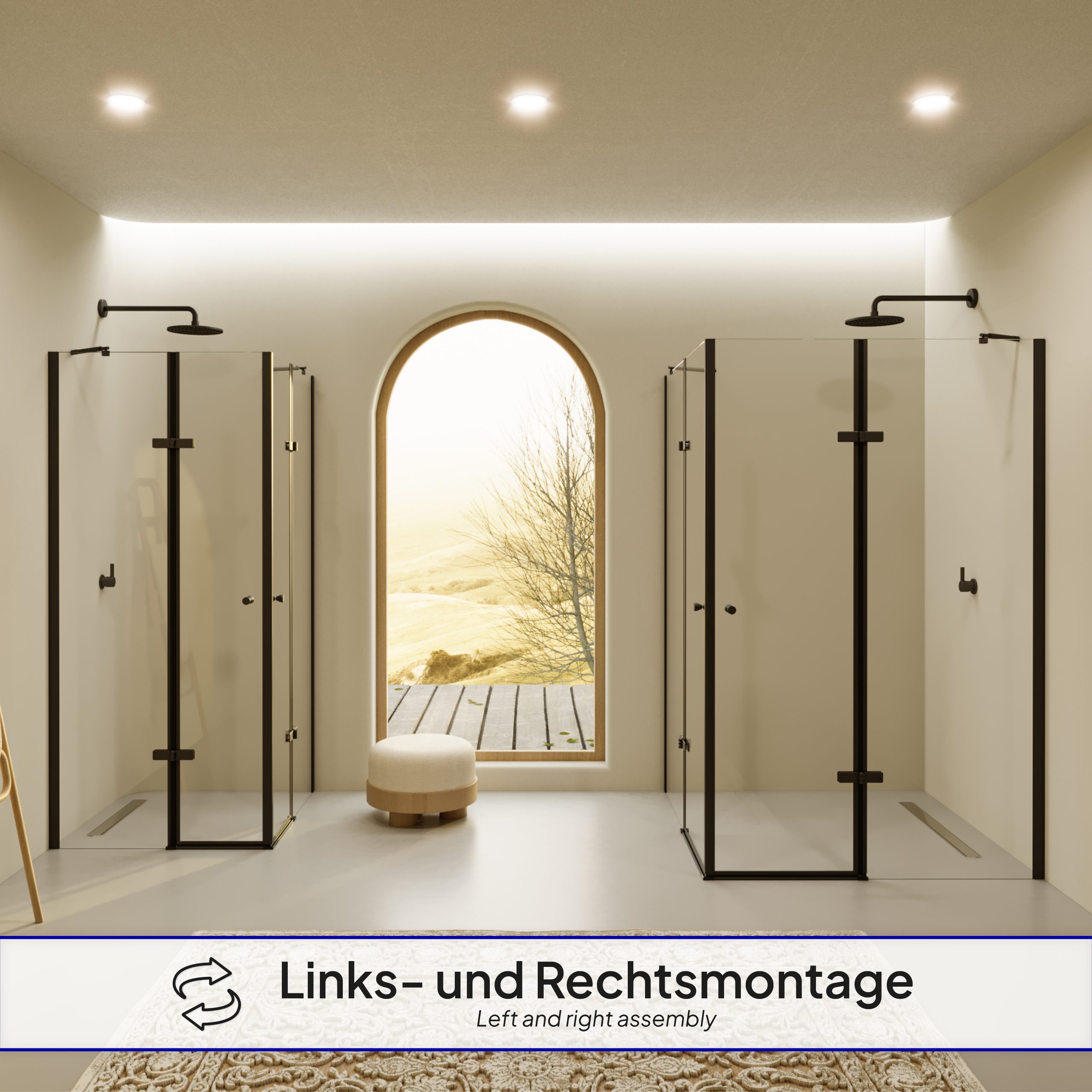 Corner Entry Alice BLACK with Folding Doors made of ESG Safety Glass Alice – Corner Entry BLACK with Folding Doors made of ESG Safety Glass