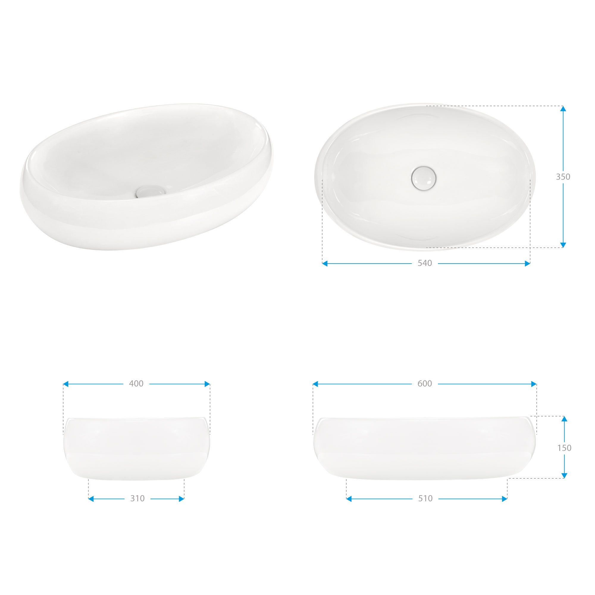 Design Keramik Waschbecken Piave in Weiß Design Keramik Waschbecken Piave in Weiß