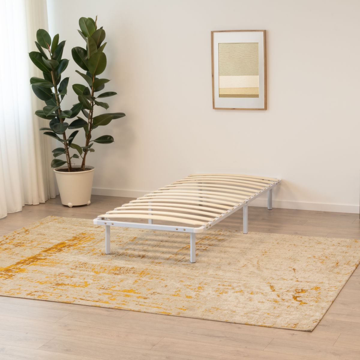 Gästebett Metallbett Namara White mit Stauraum 90x200cm