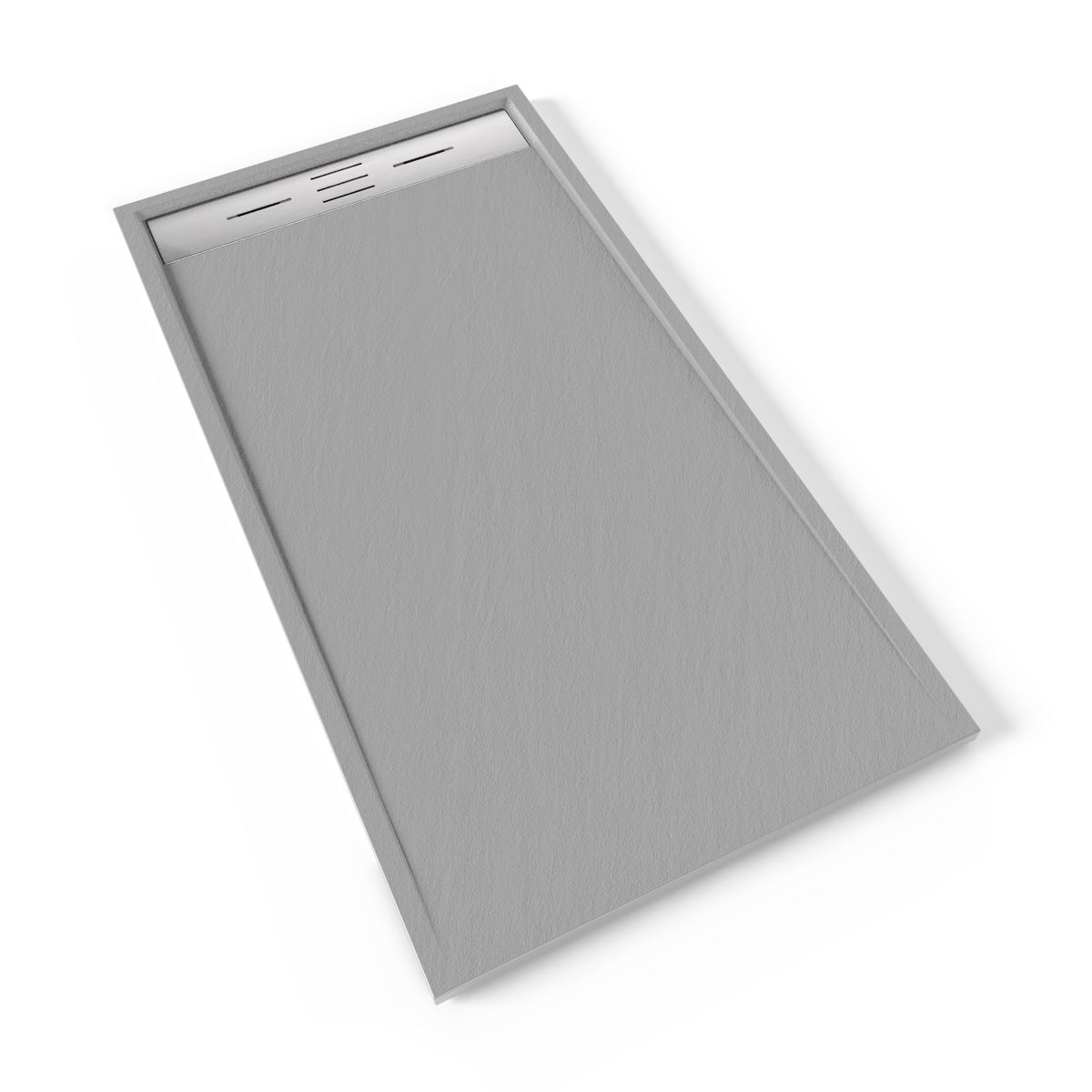 SMC Duschwanne Hiemal in Schieferoptik inkl. Ablaufgarnitur Grau mit Edelstahldeckel SMC Duschwanne Hiemal in Schieferoptik inkl. Ablaufgarnitur Grau mit Edelstahldeckel 90x160 cm