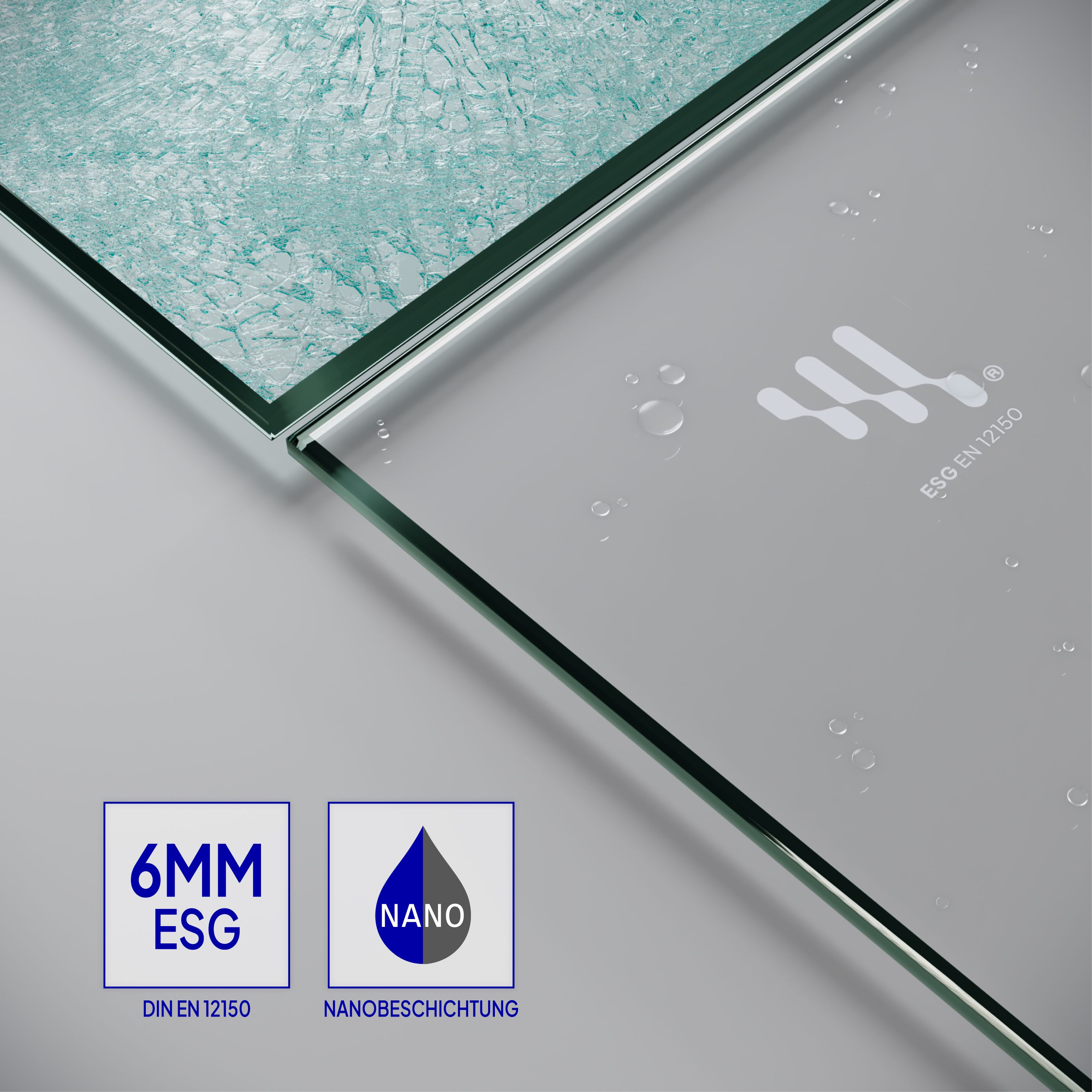 Shower Door Lena with Folding Panels made of Partially Frosted ESG Safety Glass Lena – Shower Door with Folding Panels made of Partially Frosted ESG Safety Glass