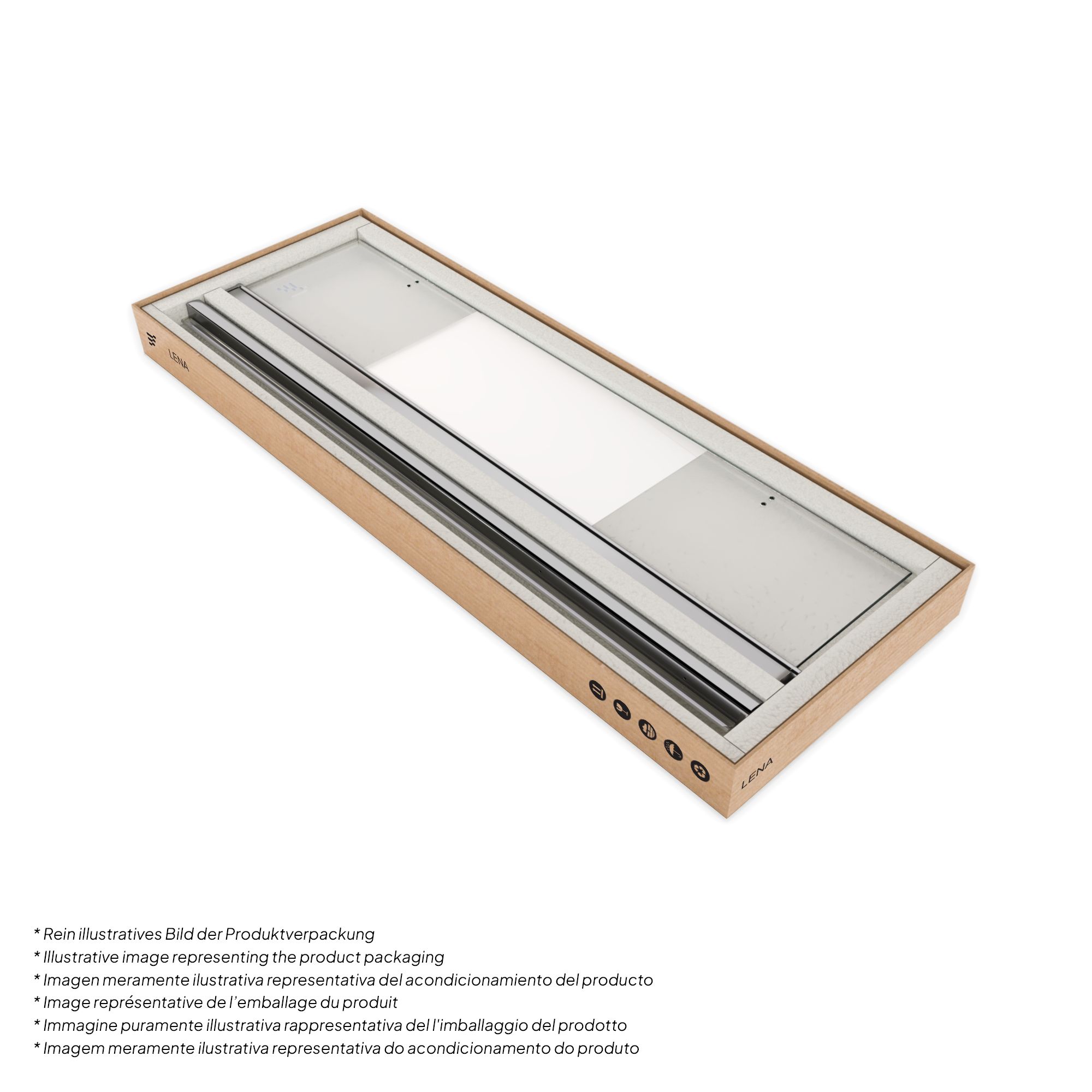Shower Door Lena with Folding Panels made of Partially Frosted ESG Safety Glass Lena – Shower Door with Folding Panels made of Partially Frosted ESG Safety Glass