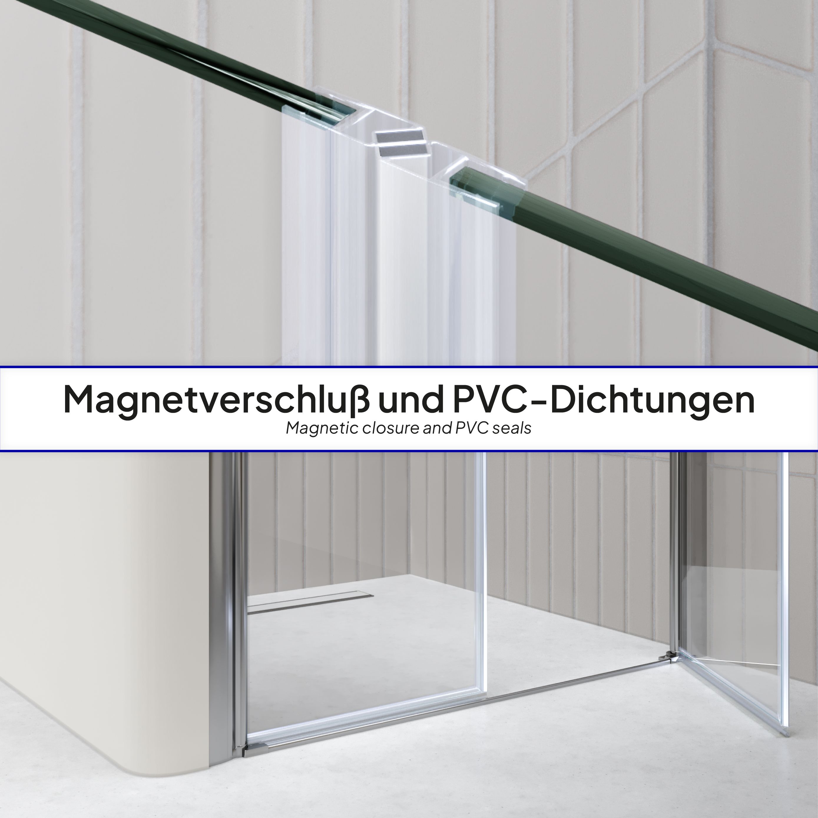 Shower Door Lima with Hinged Doors 68-140 cm made of Partially Frosted ESG Safety Glass Lima – Shower Door with Hinged Doors 68-140 cm made of Partially Frosted ESG Safety Glass