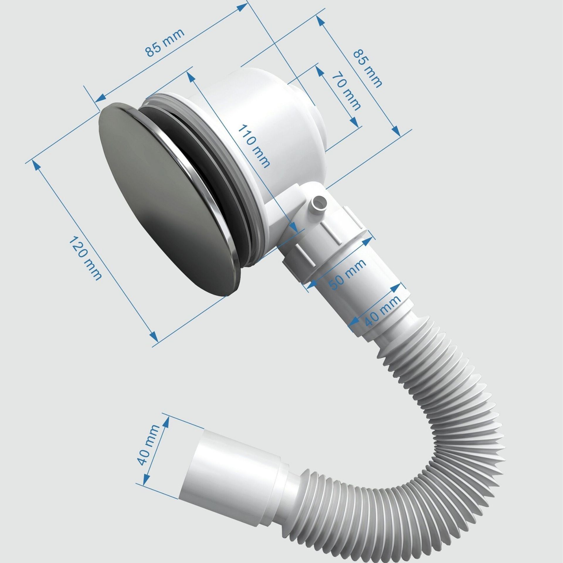 Duschwanne Shimmer aus Sanitäracryl inkl. Ablaufgarnitur - Weiß Duschwanne Shimmer in Weiß aus Sanitäracryl inkl. Ablaufgarnitur - 95x95 cm