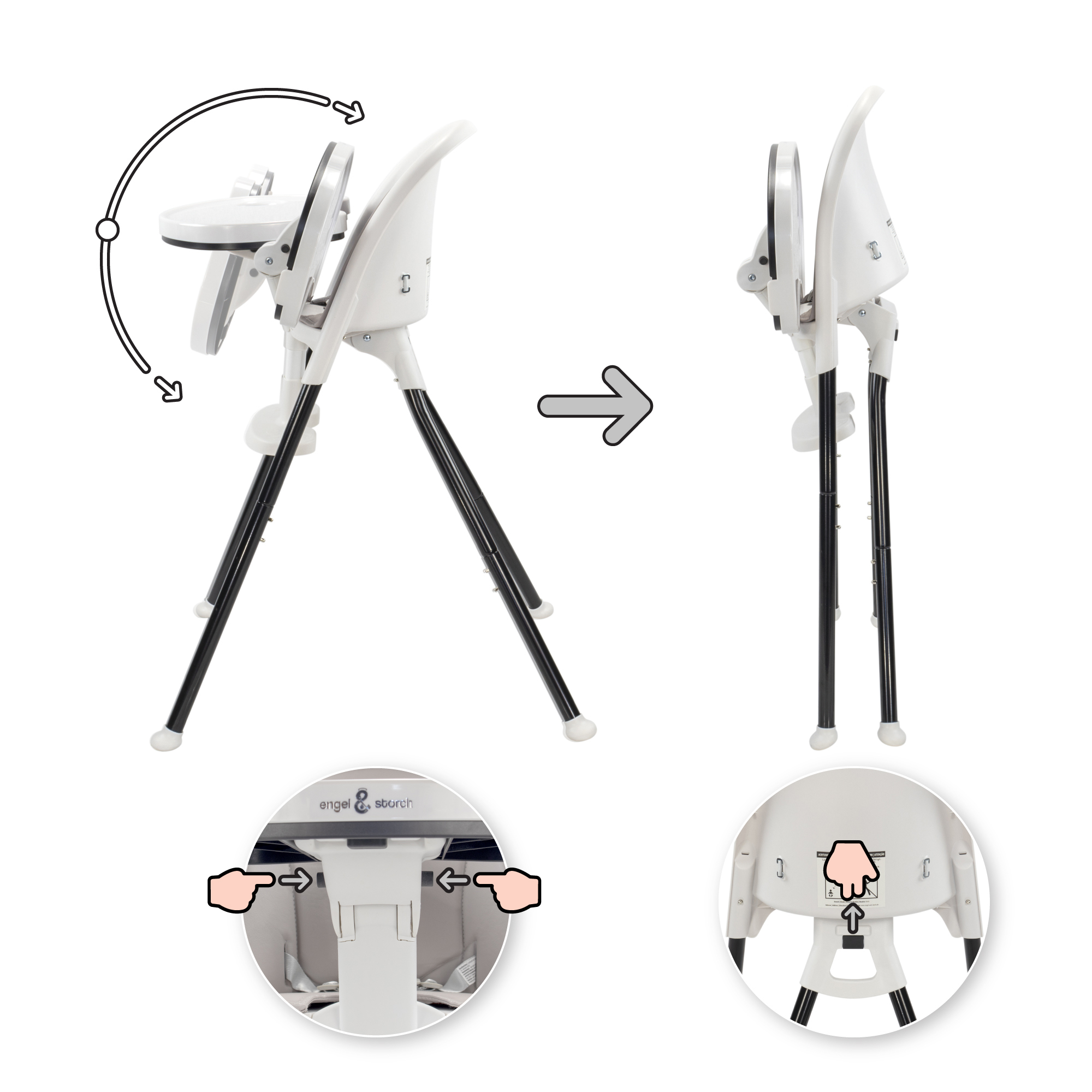 02 Children's High Chair KARLO - Baby Chair with Dining Tray