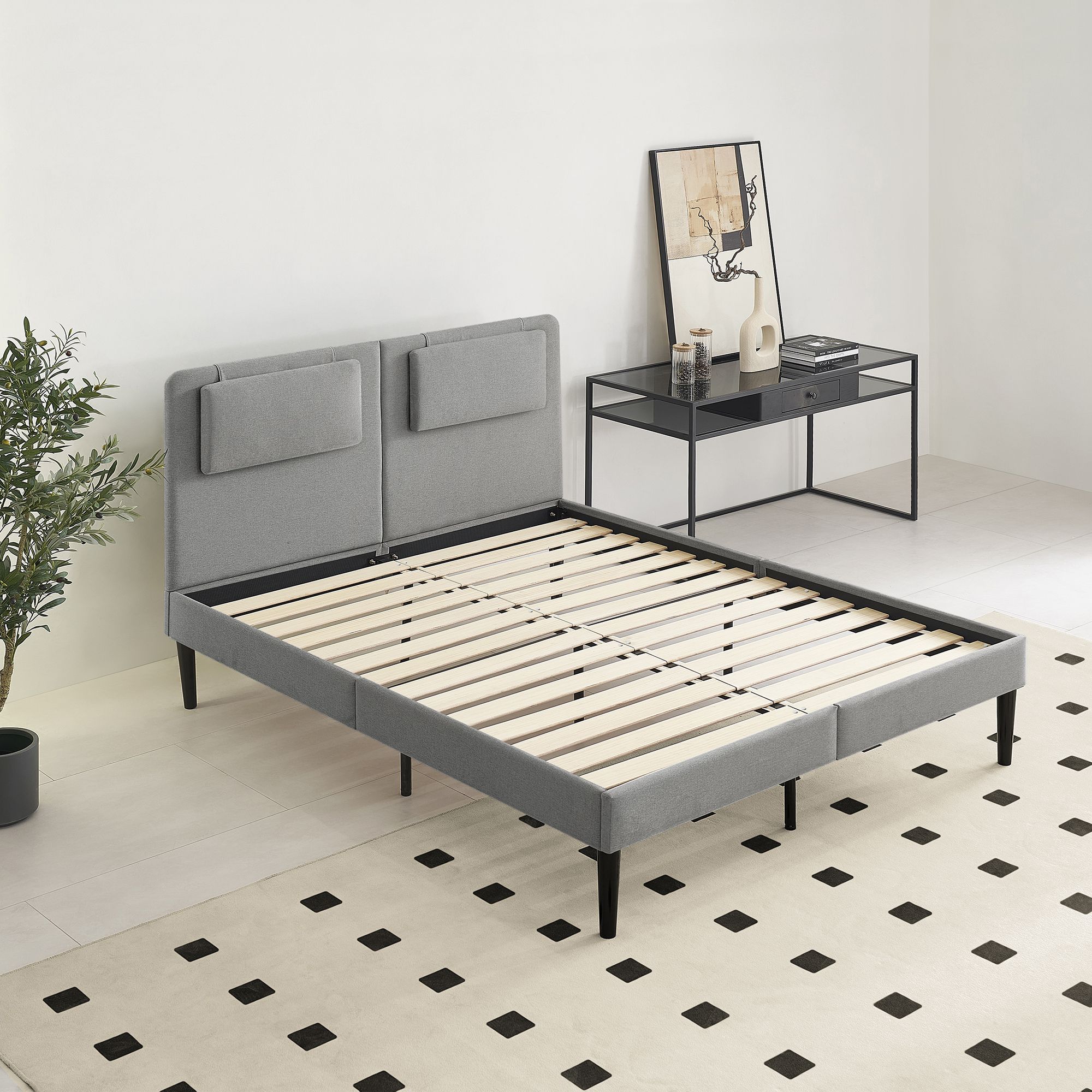 Design Polsterbettt Emily in Grau Design Polsterbettt Emily in Grau