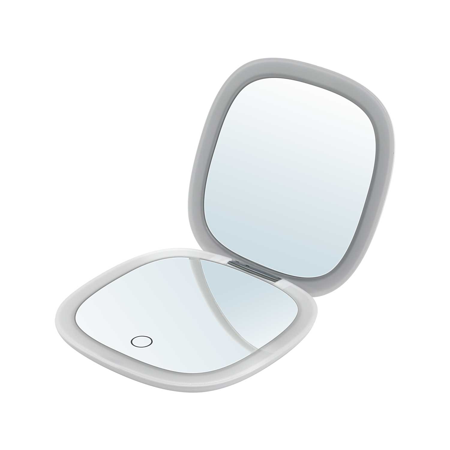 Tragbarer Schminkspiegel MakeUp POCKET mit LED-Lichtstreifen Roségold