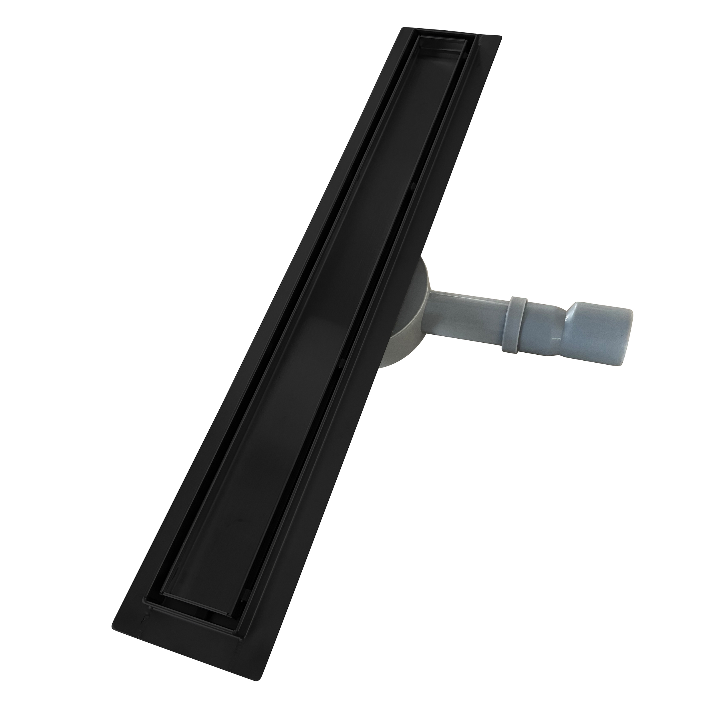 Stainless Steel Shower Drain - Ultra Flat Design - 360-Degree Adjustable Trap - Black Edge Outlet B11