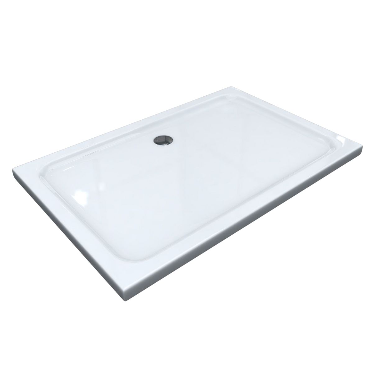Duschwanne Shimmer aus Sanitäracryl inkl. Ablaufgarnitur - Weiß