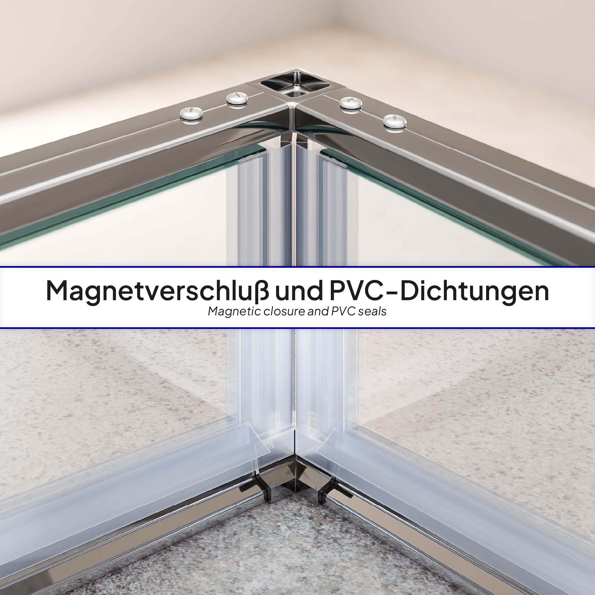 Duschkabine Eckeinstieg Jayla mit Drehtüren und verchromten Profilen aus 6mm ESG Sicherheitsglas