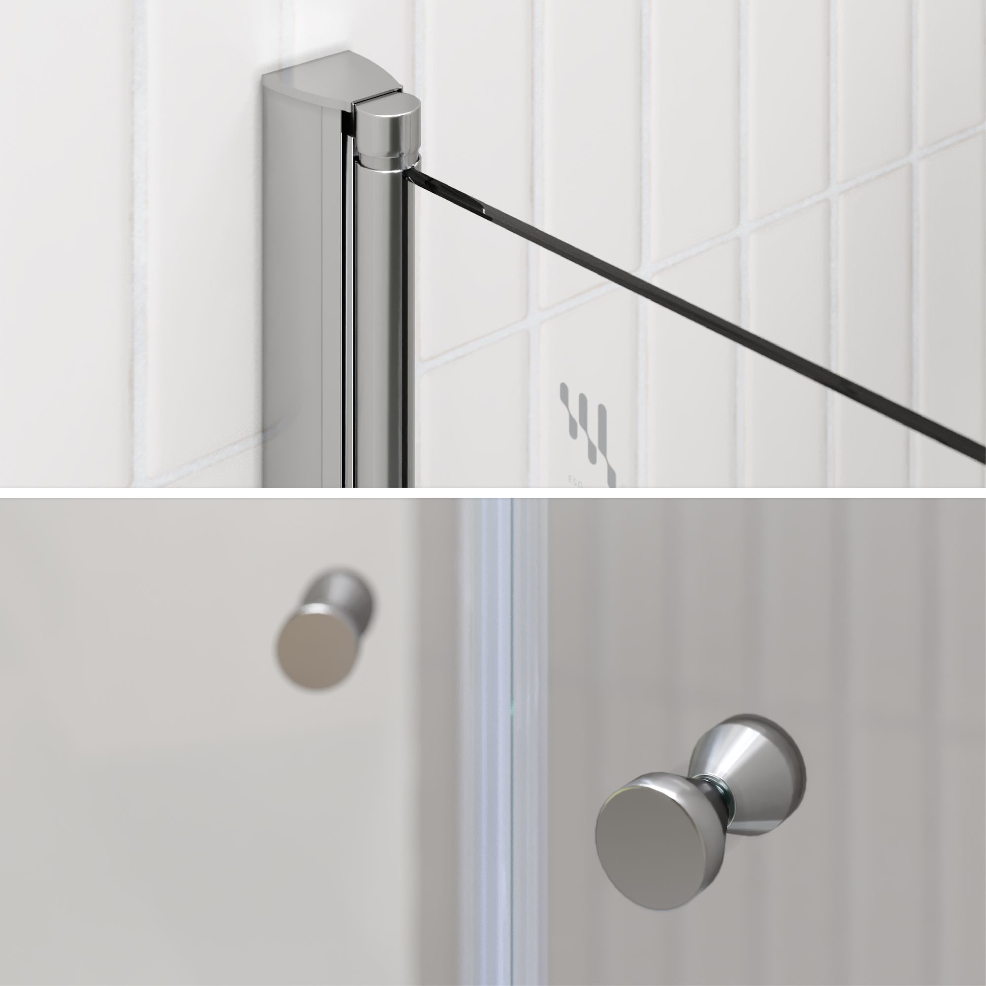 Duschtür Lena mit Falttüren aus klarem ESG Sicherheitsglas