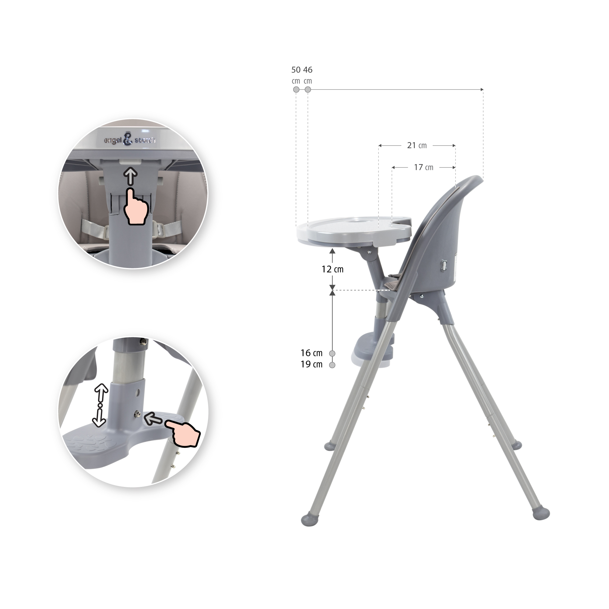 Kinderhochstuhl KARLO Babystuhl mit Esstablett