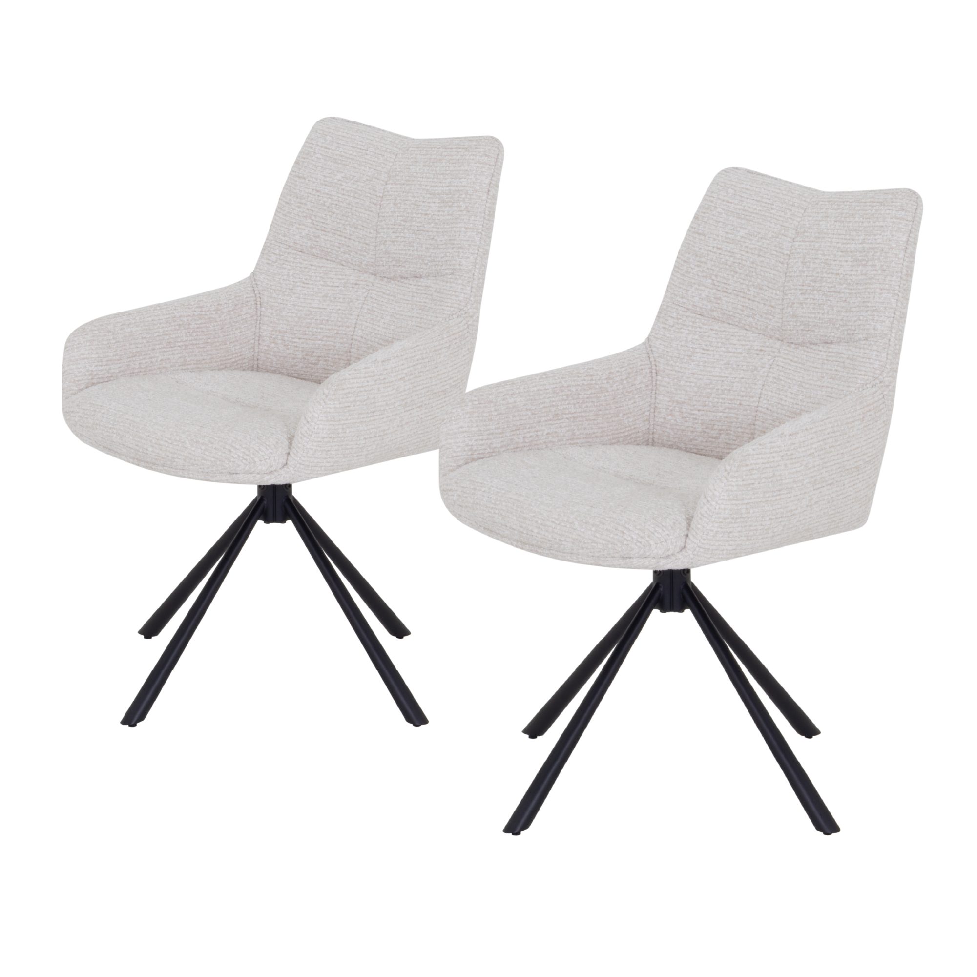 Esszimmerstühle RAINER mit 360°-Drehfunktion 2er-Set Beige