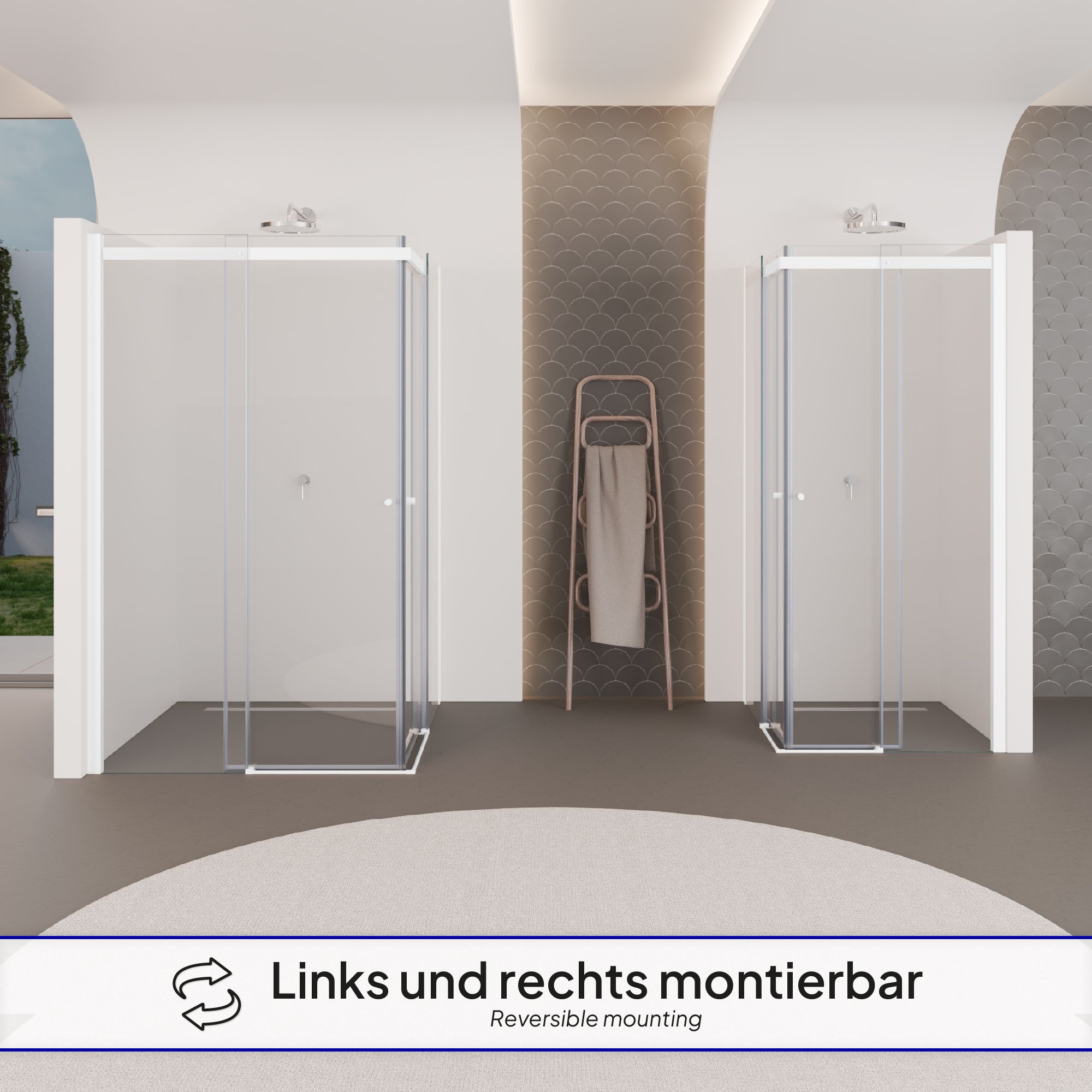 Corner Entry Kaylee WHITE with Sliding Doors made of ESG Safety Glass Corner Entry Kaylee WHITE with Sliding Doors made of ESG Safety Glass