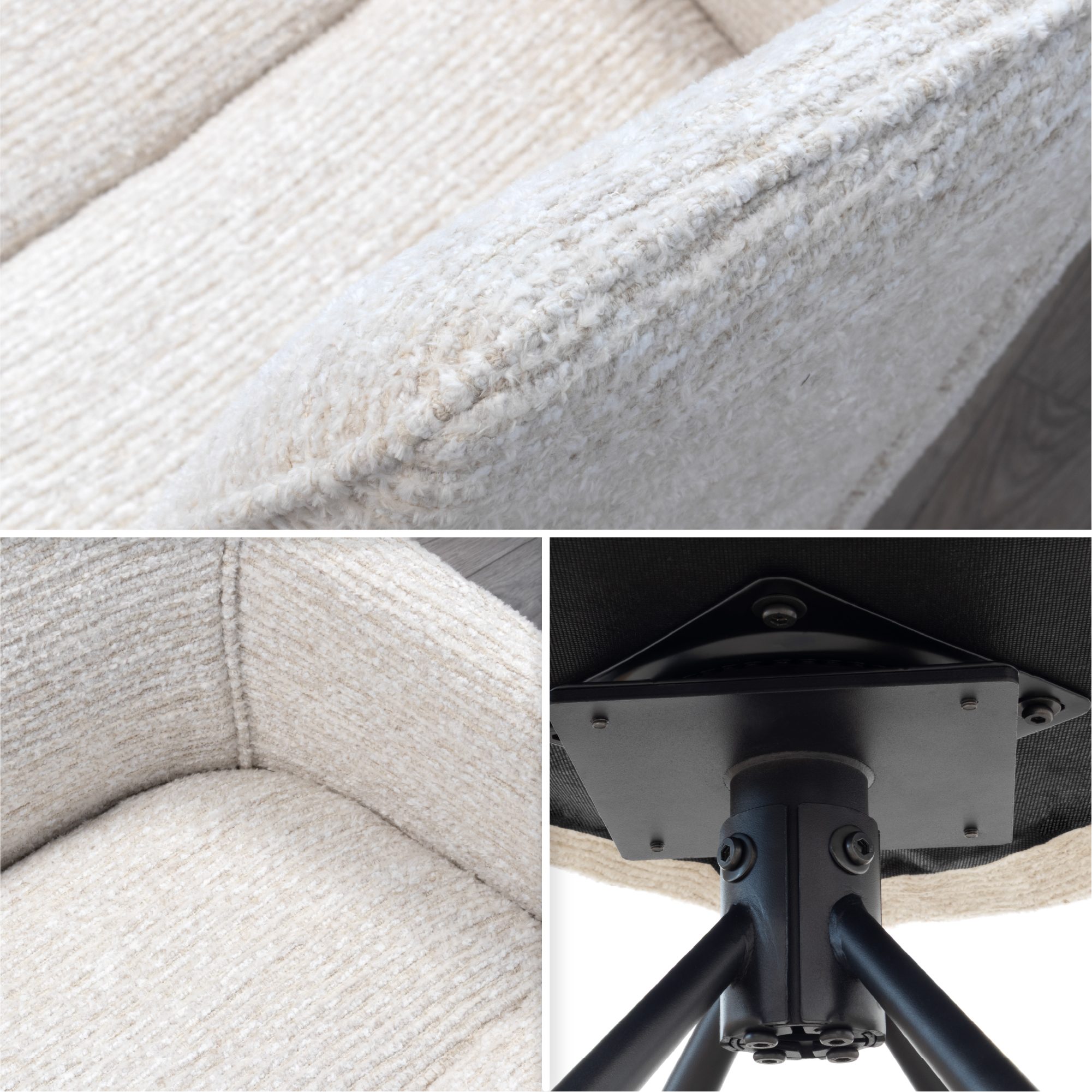 RAINER – Esszimmerstühle mit 360°-Drehfunktion 2er-Set Beige