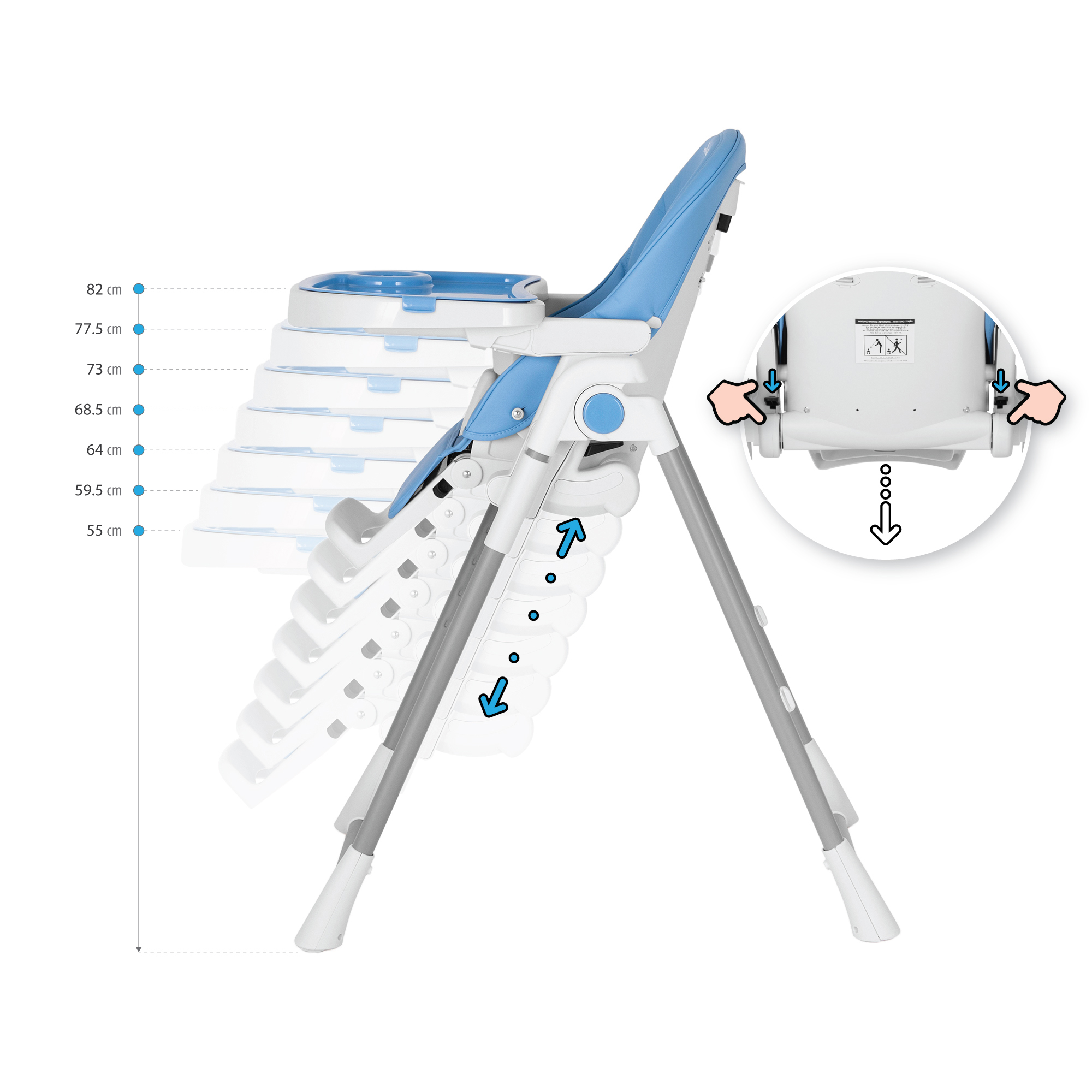 Kinderhochstuhl TANELI Babystuhl Verstellbar Klappbar inkl. Spielebogen