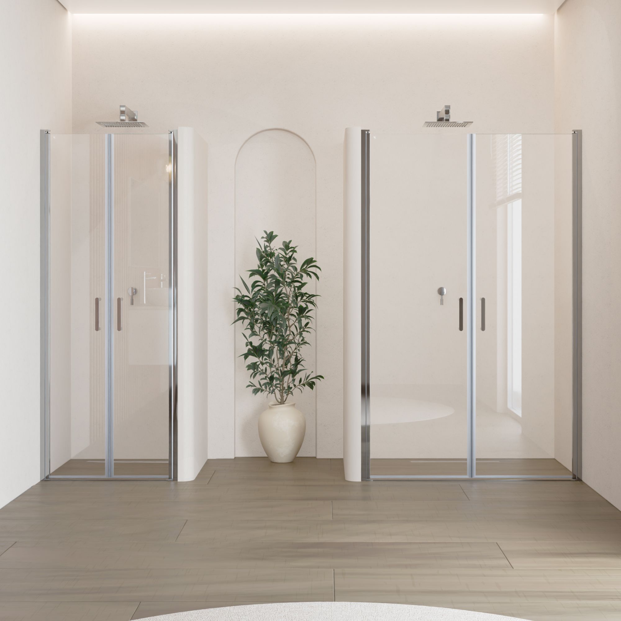 Shower Door Stella with Hinged Doors Made of Tempered Safety Glass