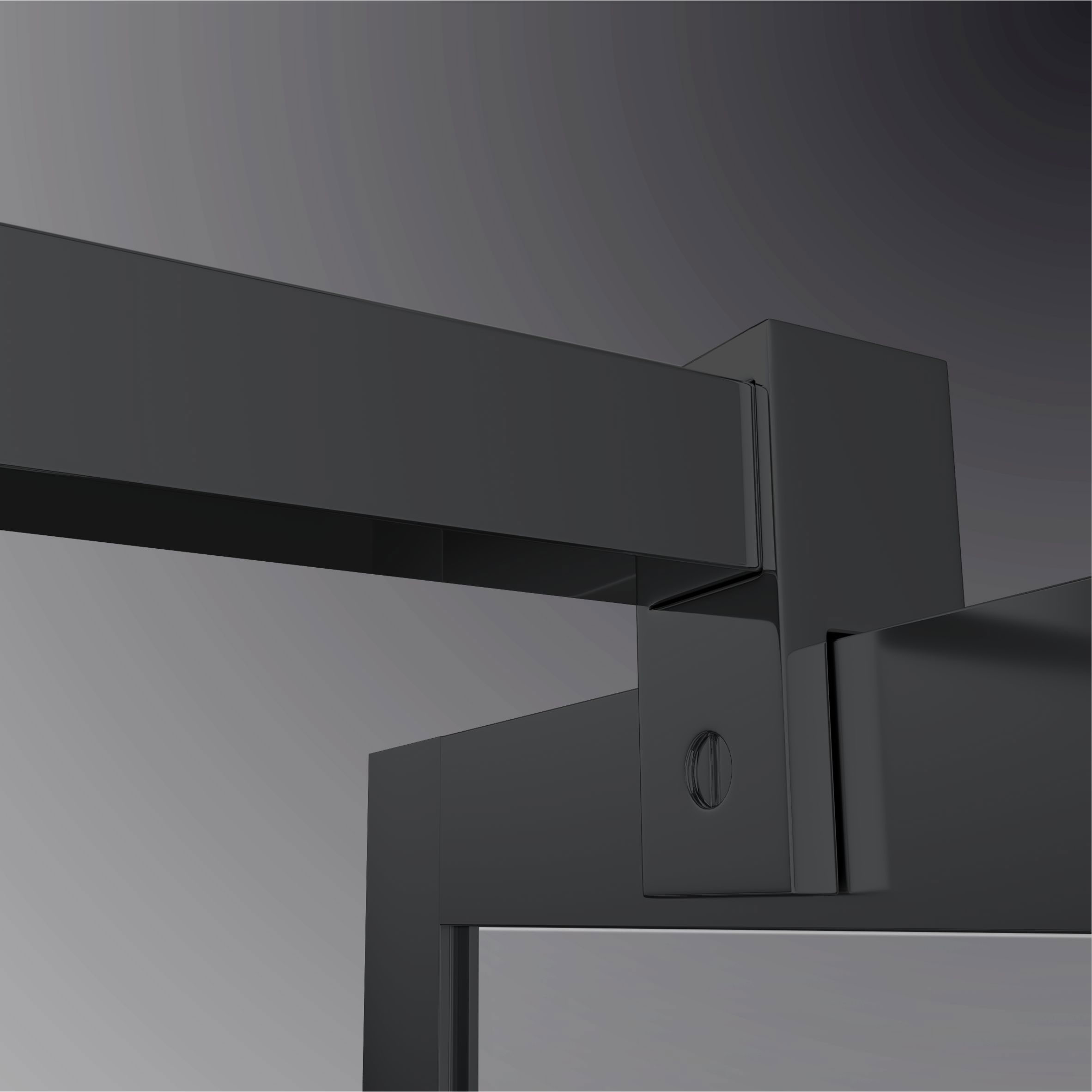 Walk In Dusche Gianna BLACK aus 8 mm starkem durchsichtigem ESG Sicherheitsglas Walk In Dusche Gianna-R BLACK aus 8 mm starkem durchsichtigem ESG Sicherheitsglas