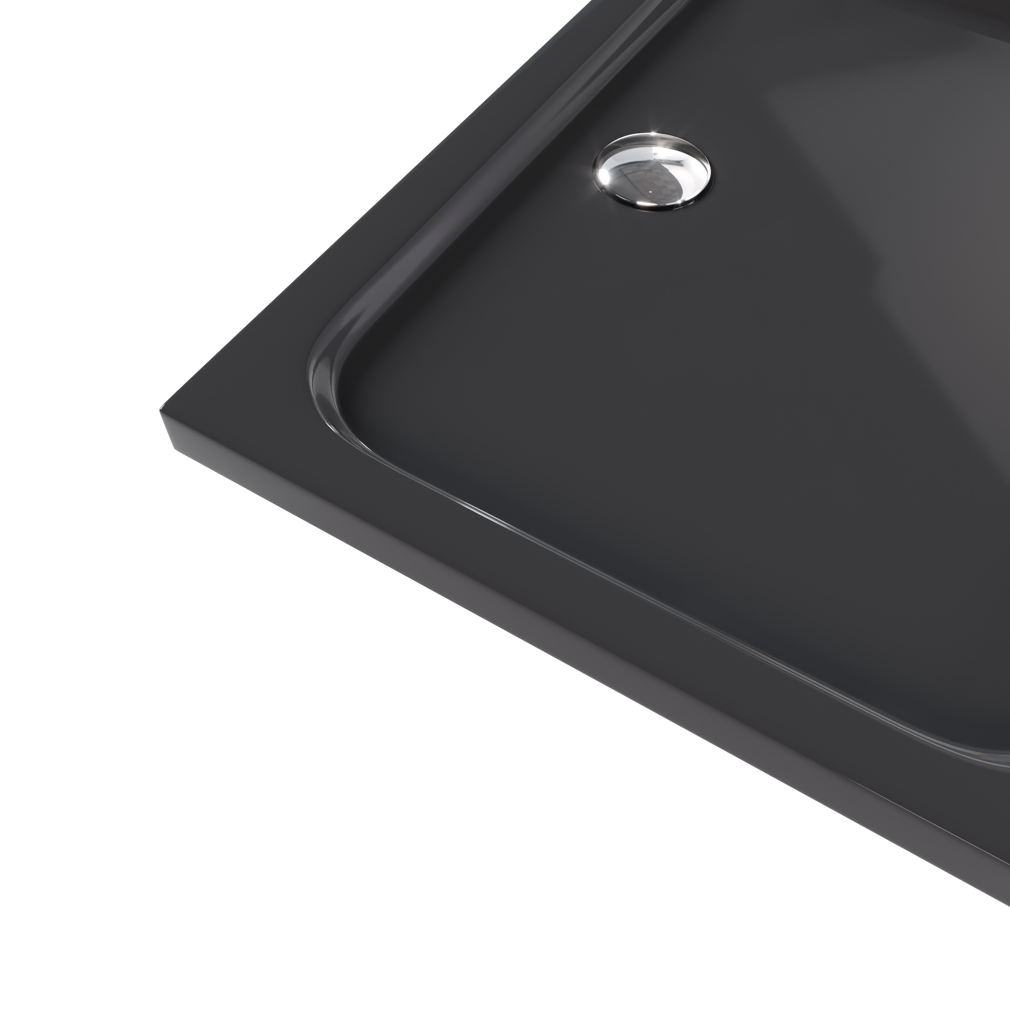 Duschwanne Shimmer aus Sanitäracryl inkl. Ablaufgarnitur - Schwarz
