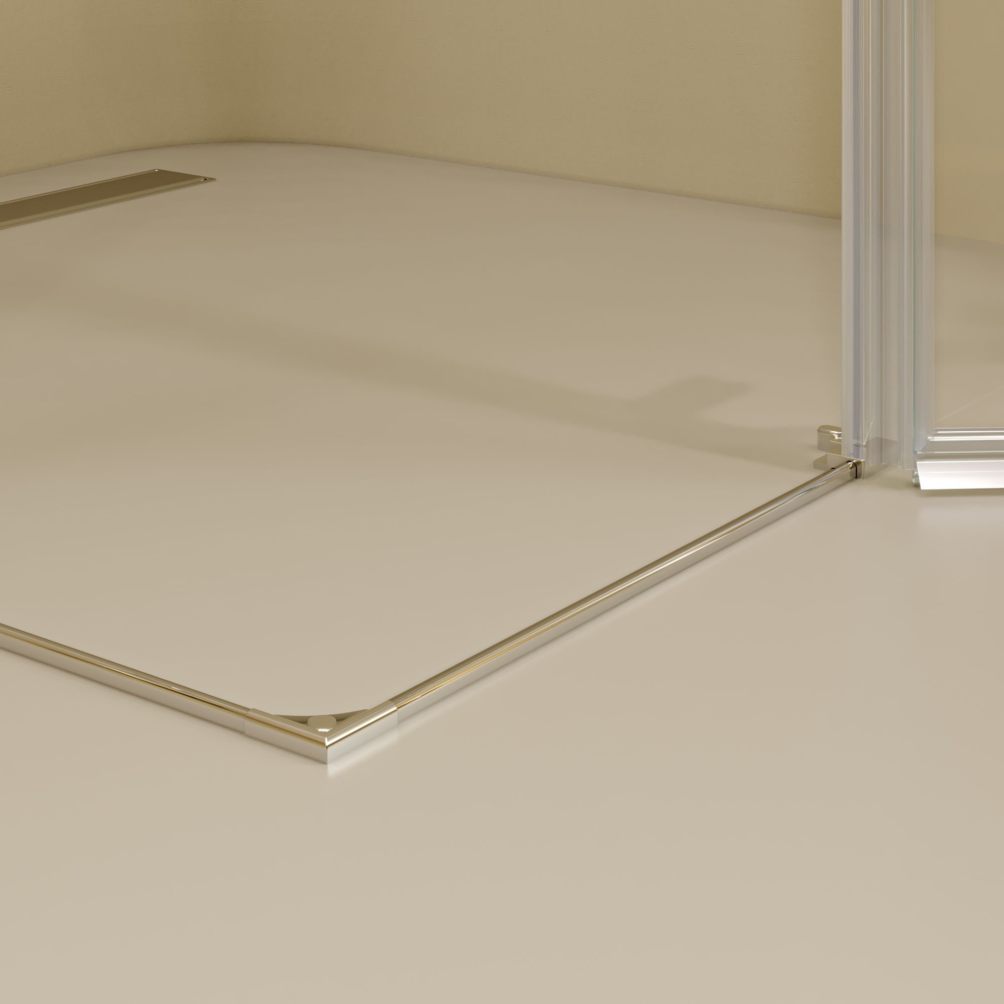 Corner Entry Alice with Folding Doors made of Partially Frosted ESG Safety Glass