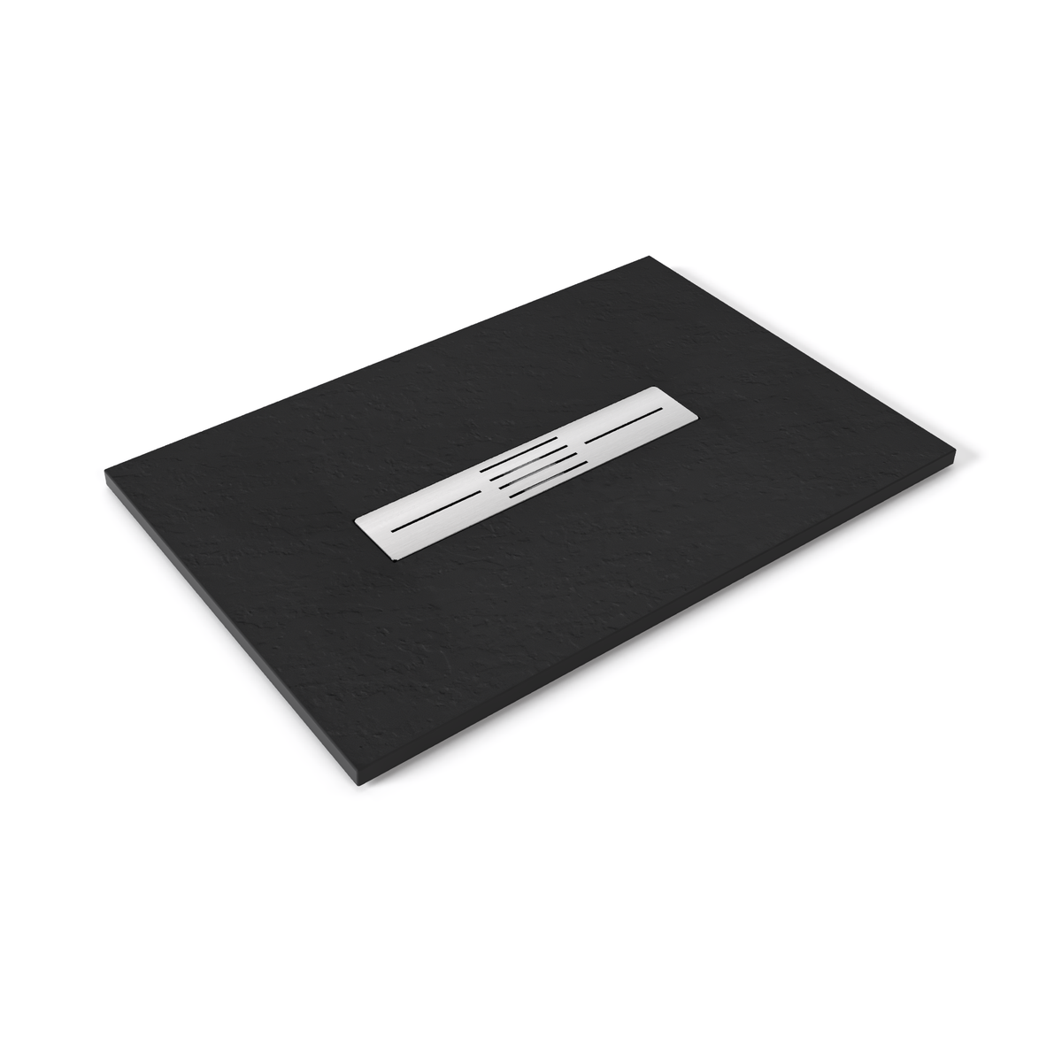 SMC Shower Tray Lumia in Slate Finish with Black Drain Assembly