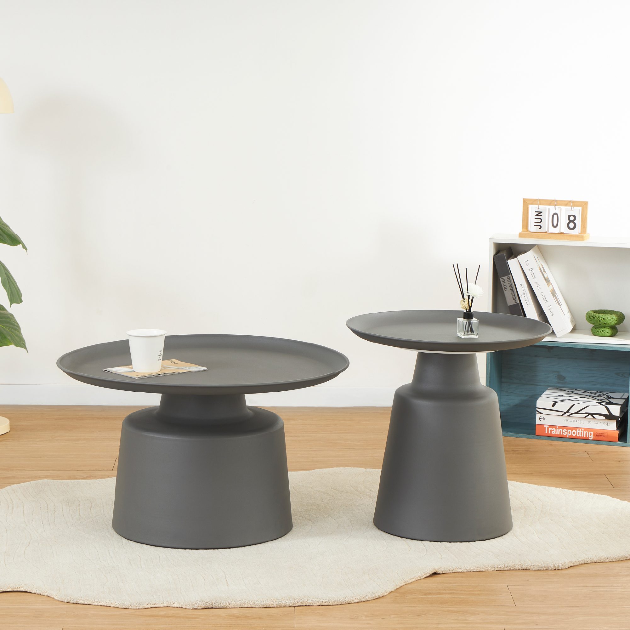 Couchtisch / Beistelltisch ONAT | Metallstruktur in Schwarz - 2er Set