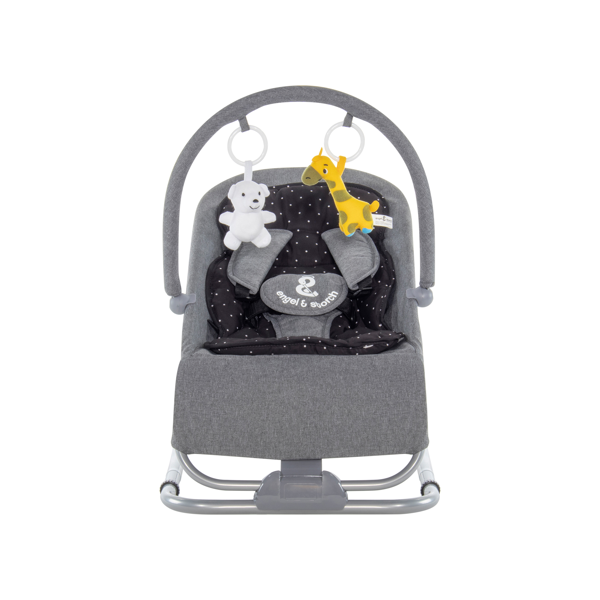 Babywippe VIENO mit abnehmbarem Bezug und Spielebogen