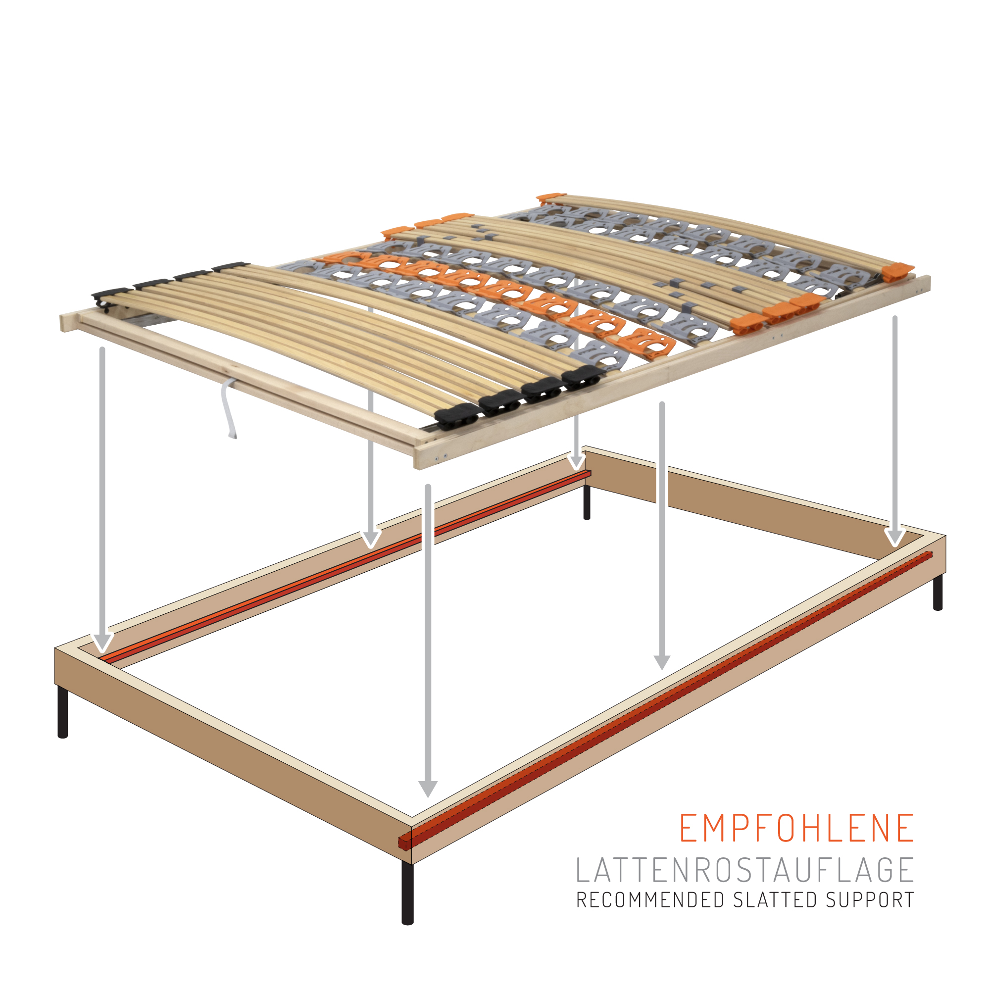 4 Slatted Bed Base TFlex30 with 7 Zones and Adjustable Head and Foot Sections