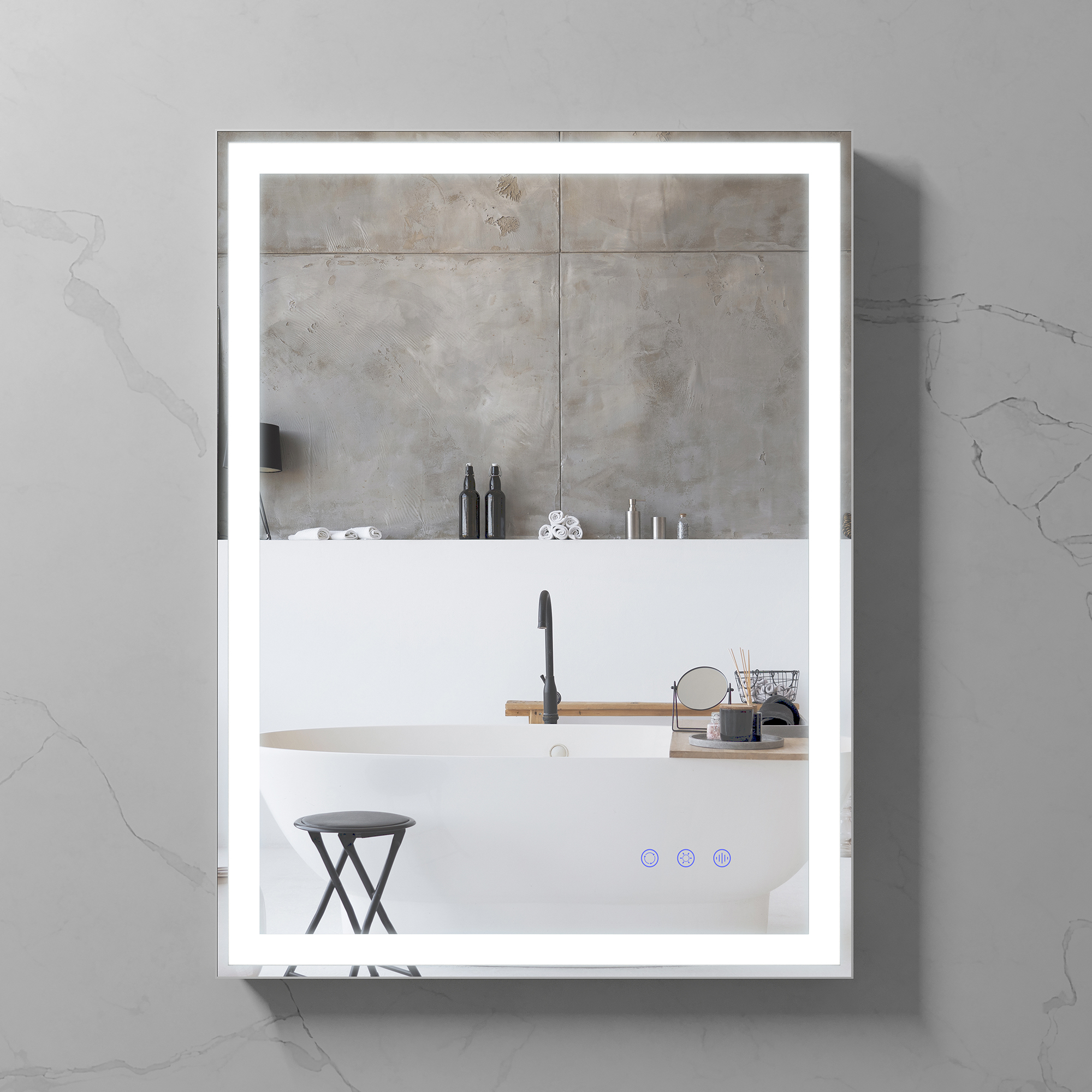 LED Badezimmer Spiegel Cadre mit dimmbarer Beleuchtung, Antibeschlag-Funktion und Farbwechsel LED Badezimmer Spiegel Cadre mit dimmbarer Beleuchtung, Antibeschlag-Funktion und Farbwechsel
