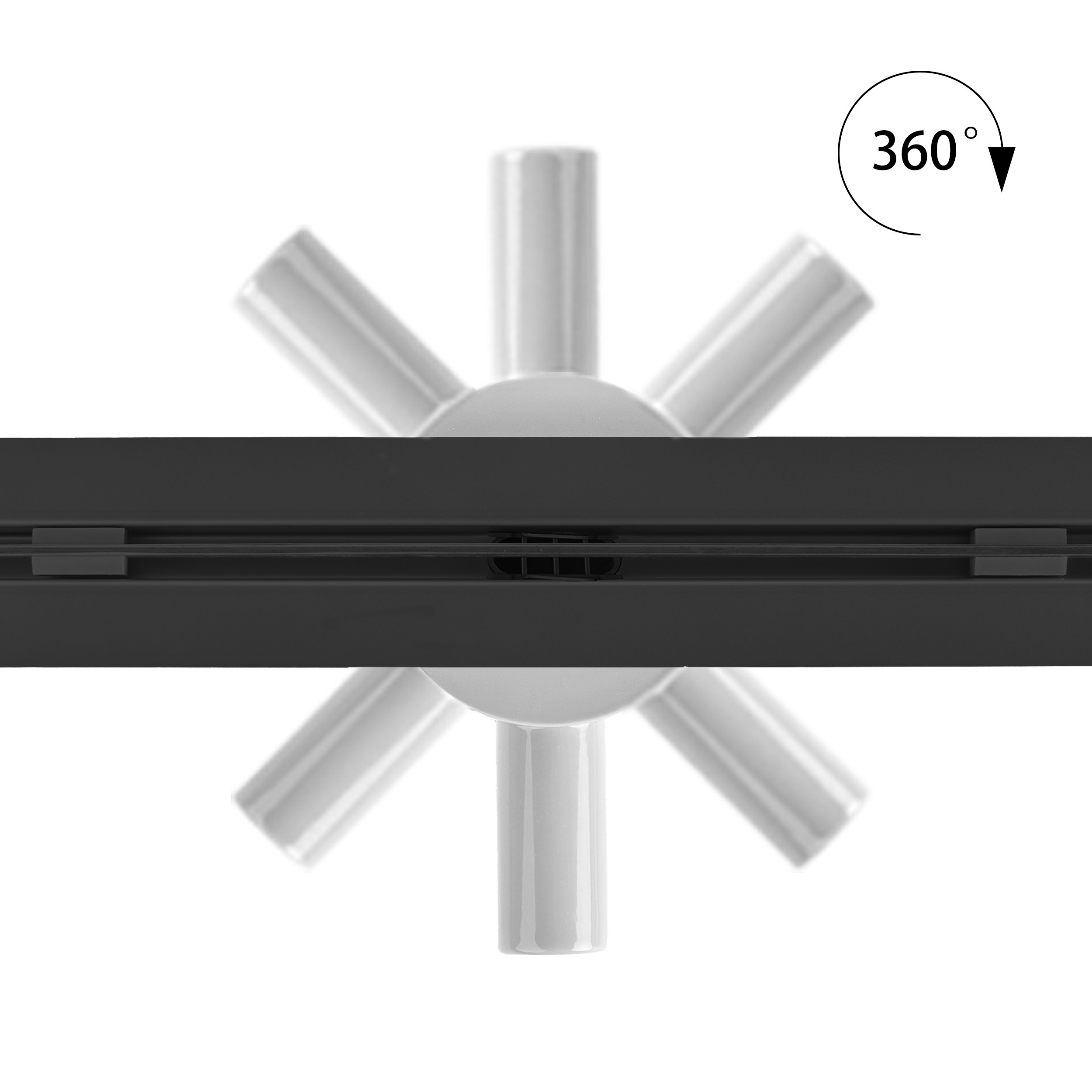 Stainless Steel Shower Drain - Ultra Flat - 360-Degree Adjustable Trap - Linear Black B13