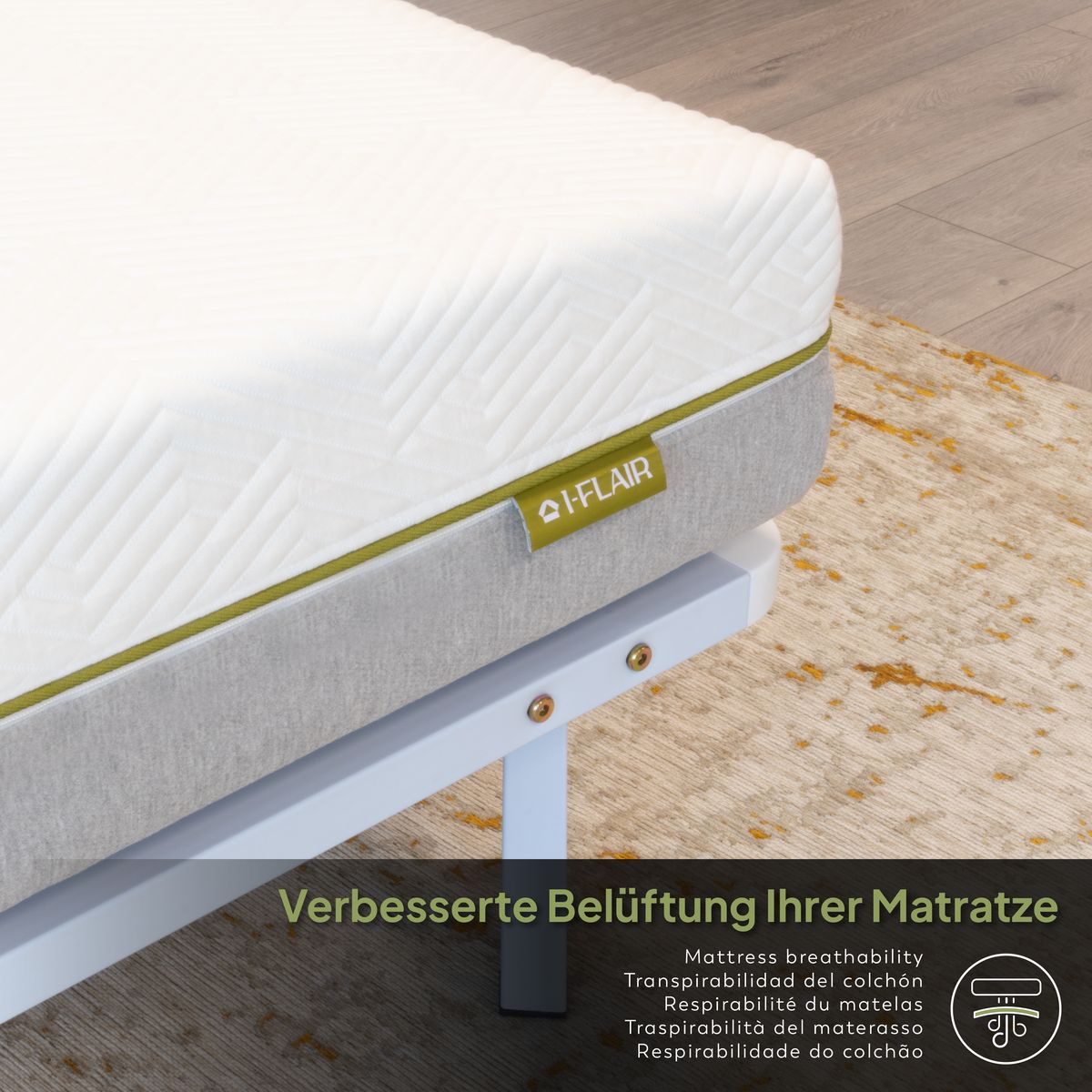 Gästebett Metallbett Namara White mit Stauraum 90x200cm