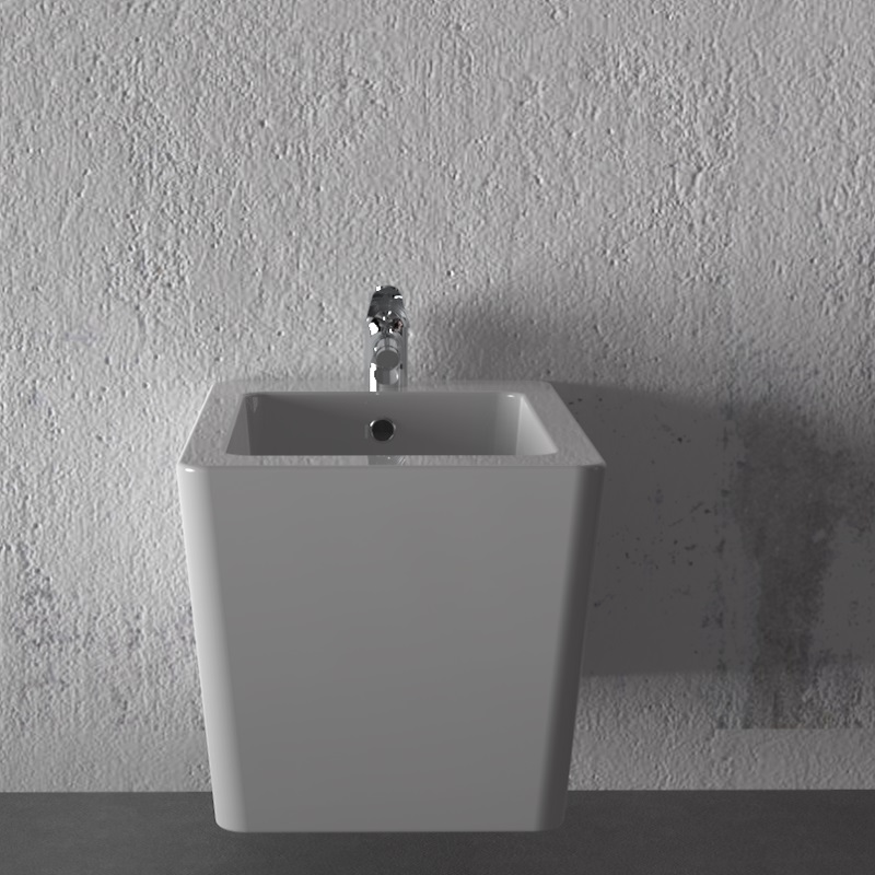 Wand Hänge Bidet Weiß inkl. Armatur (Mischbatterie) CUBE Wand Hänge Bidet Weiß inkl. Armatur (Mischbatterie) CUBE