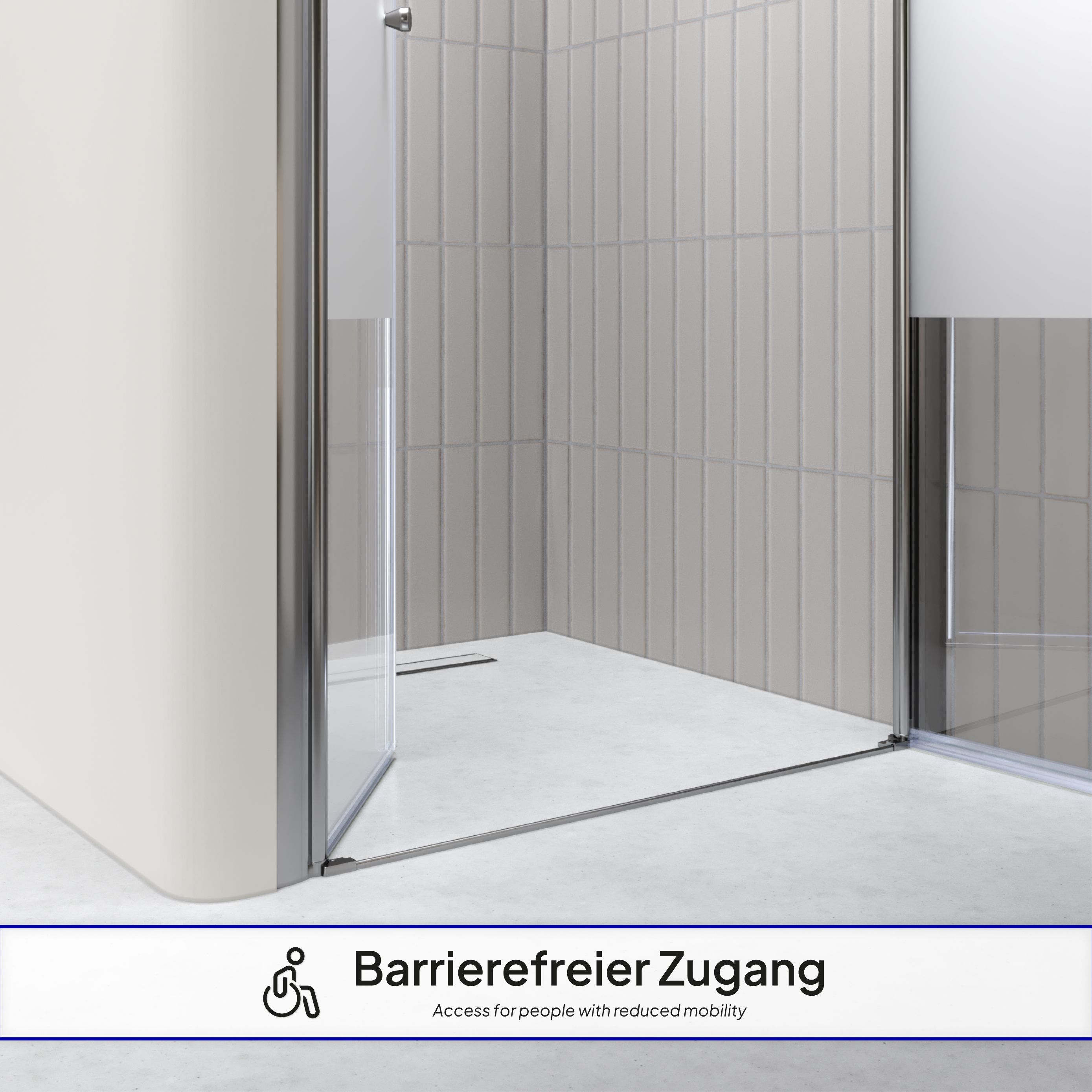 Shower Door Lima with Hinged Doors 68-140 cm made of Partially Frosted ESG Safety Glass Lima – Shower Door with Hinged Doors 68-140 cm made of Partially Frosted ESG Safety Glass