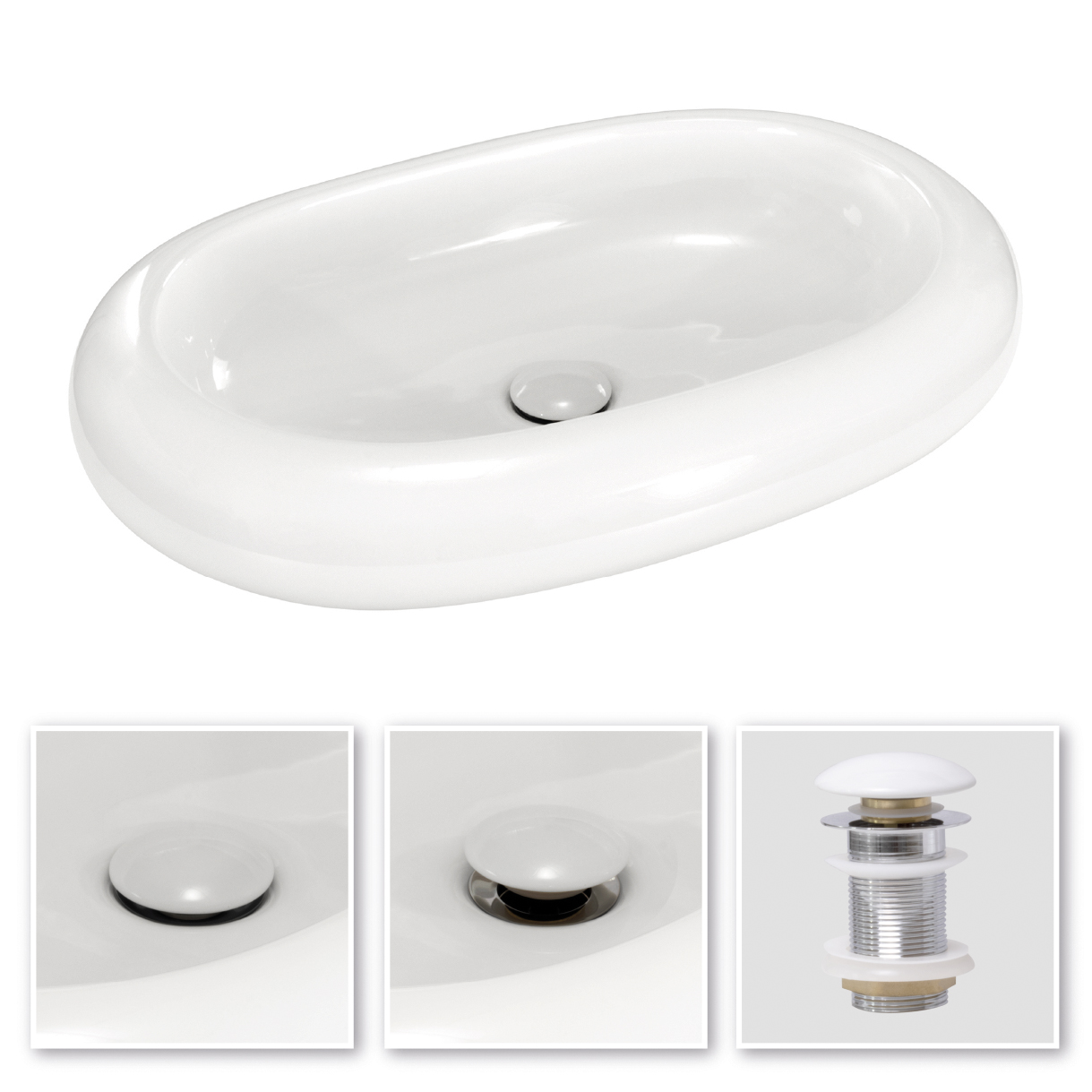 Design Keramik Waschbecken Ofanto in Weiß Design Keramik Waschbecken Ofanto in Weiß