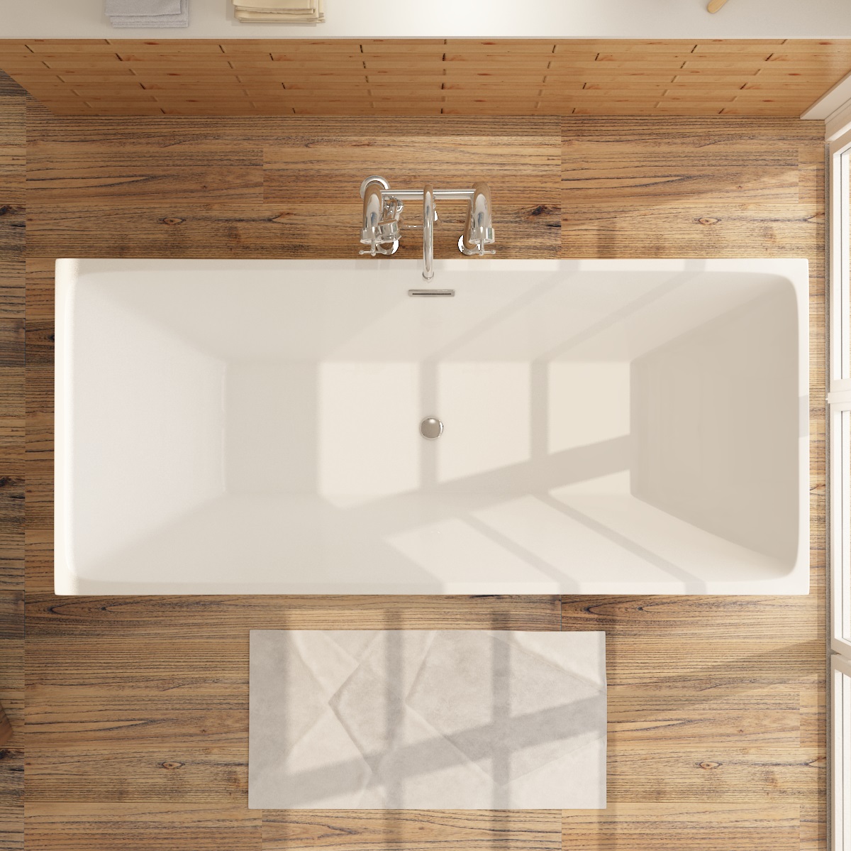 Freistehende Badewanne ALTENA Design aus Acryl in Weiß - 3 Größen