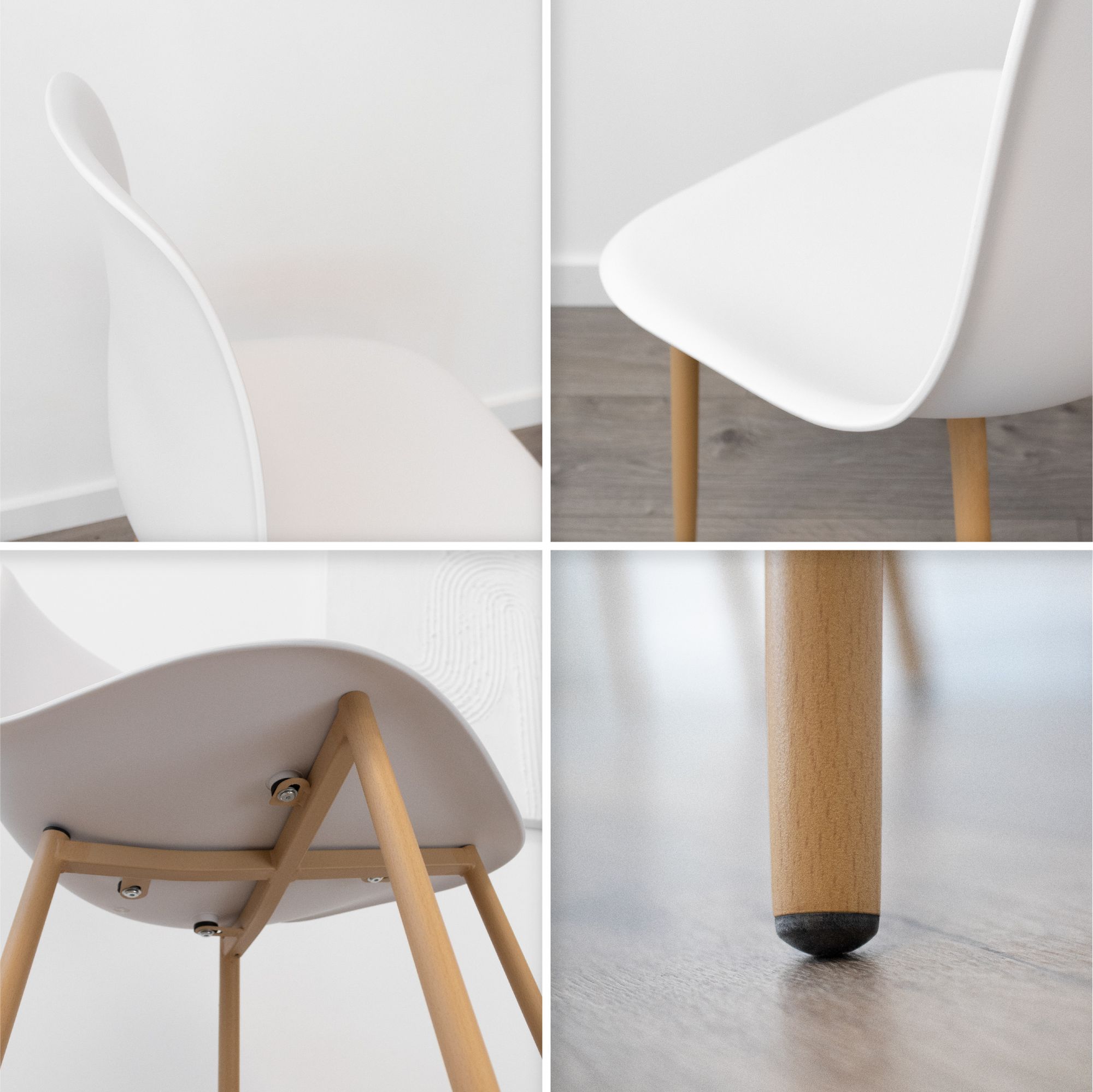 Esszimmerstuhl-Set HEMANS (4er-Set): Hochlehner mit eleganter Holzoptik und robusten Metallbeinen