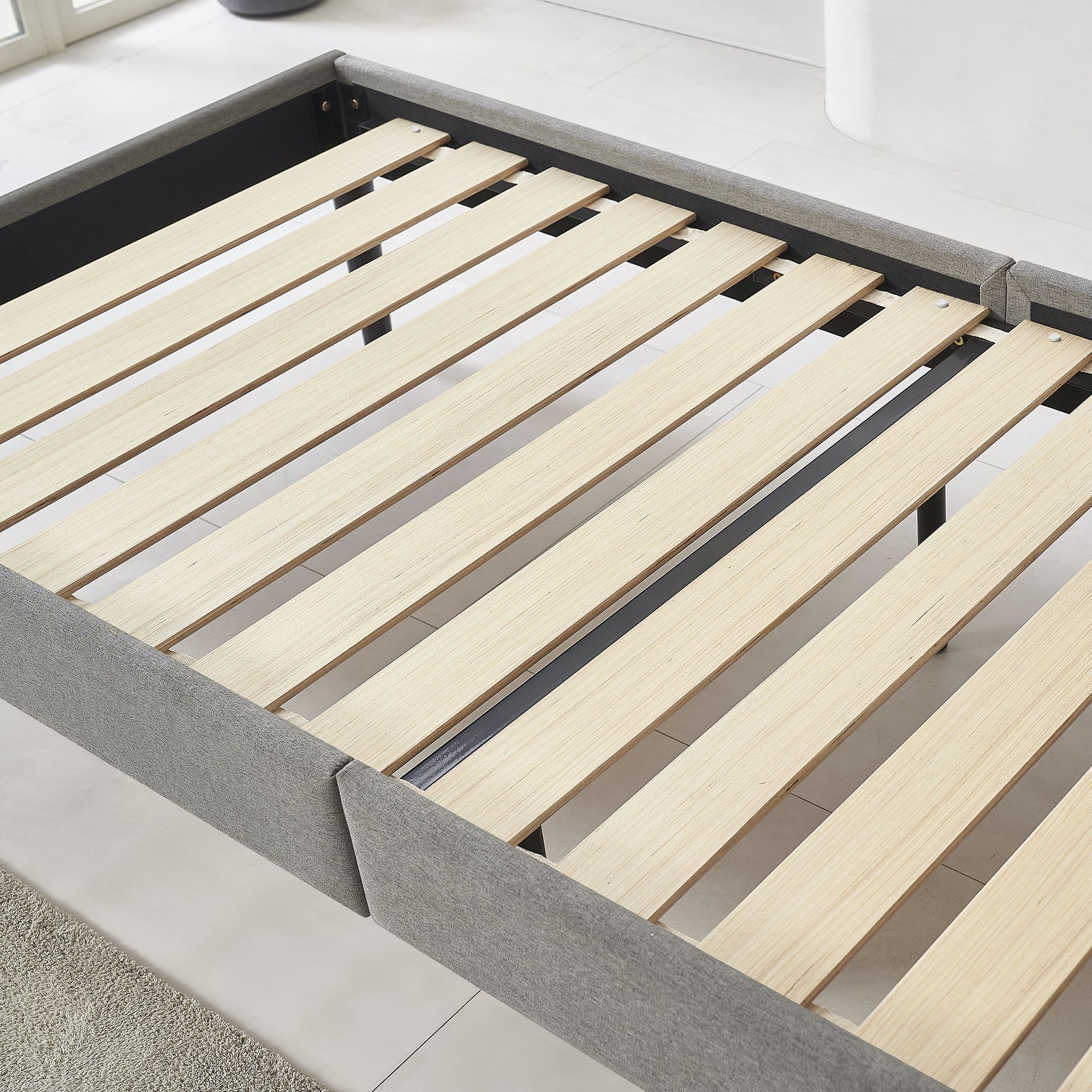 Design Polsterbettt Emily in Grau Design Polsterbettt Emily in Beige 90cm-200cm