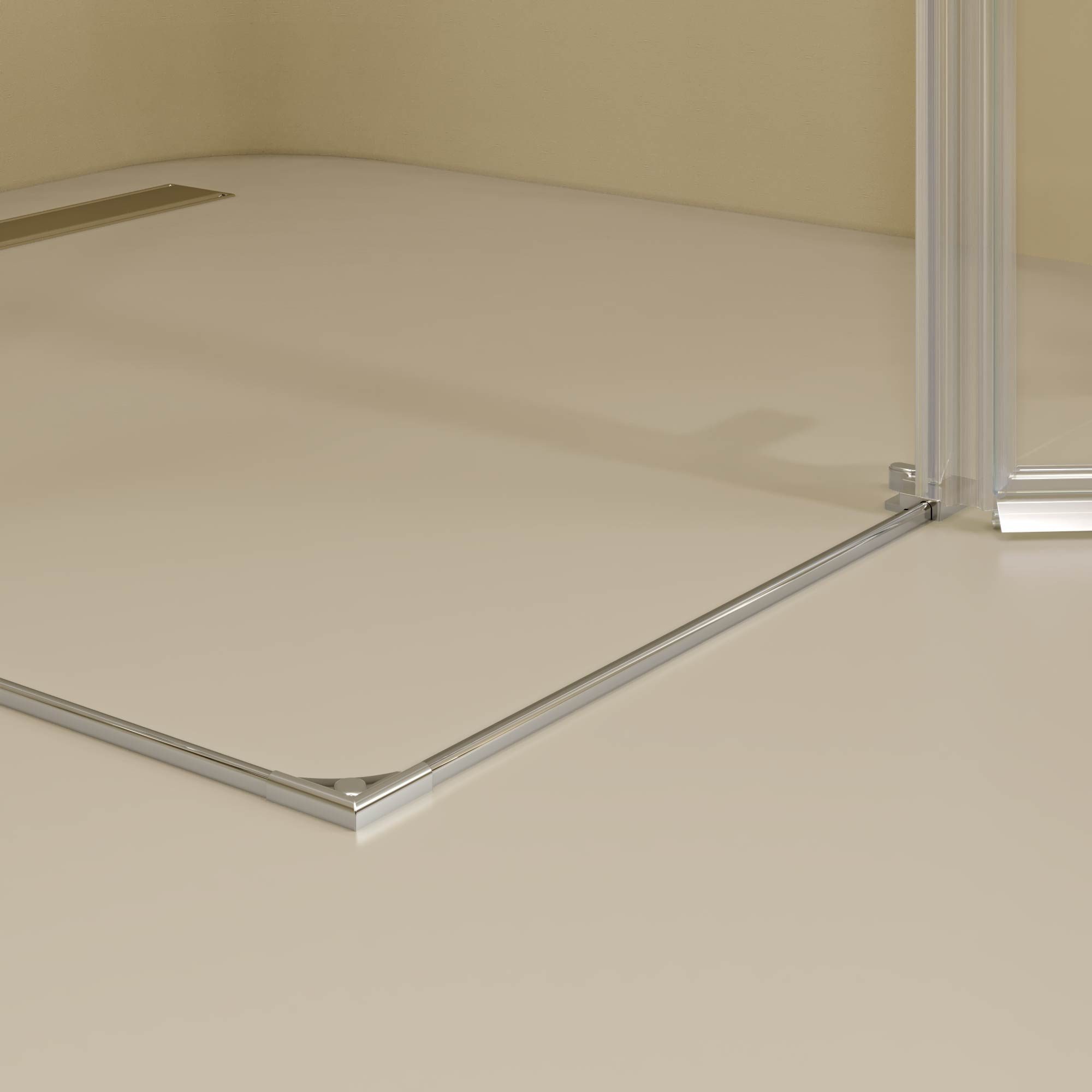 Corner Entry Alice with Folding Doors made of Partially Frosted ESG Safety Glass