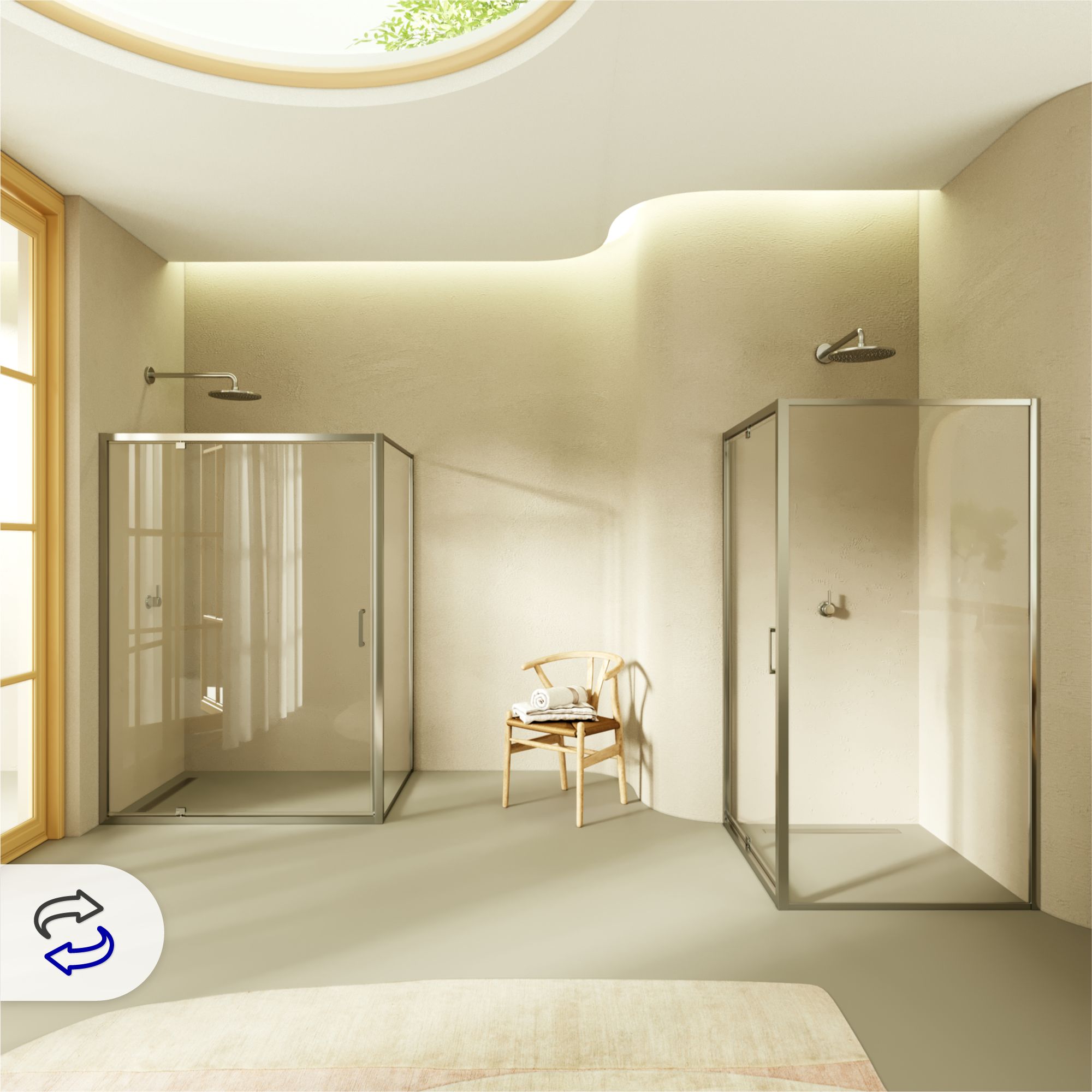 Fronteinstieg Isadora mit Klapptür aus ESG Sicherheitsglas