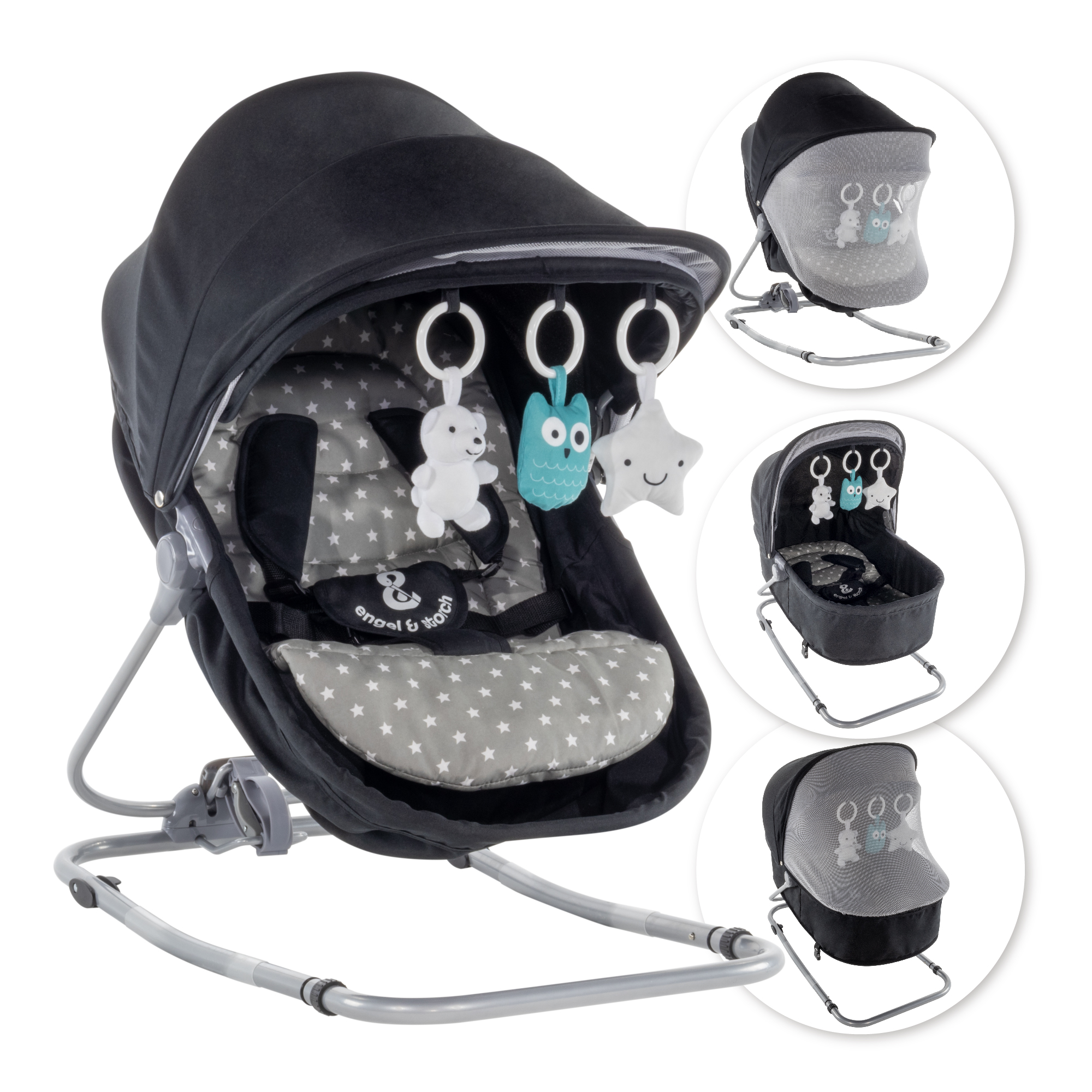 Artboard 1Pavo Babywippe PAVO mit Wiegenfunktion und Spielebogen