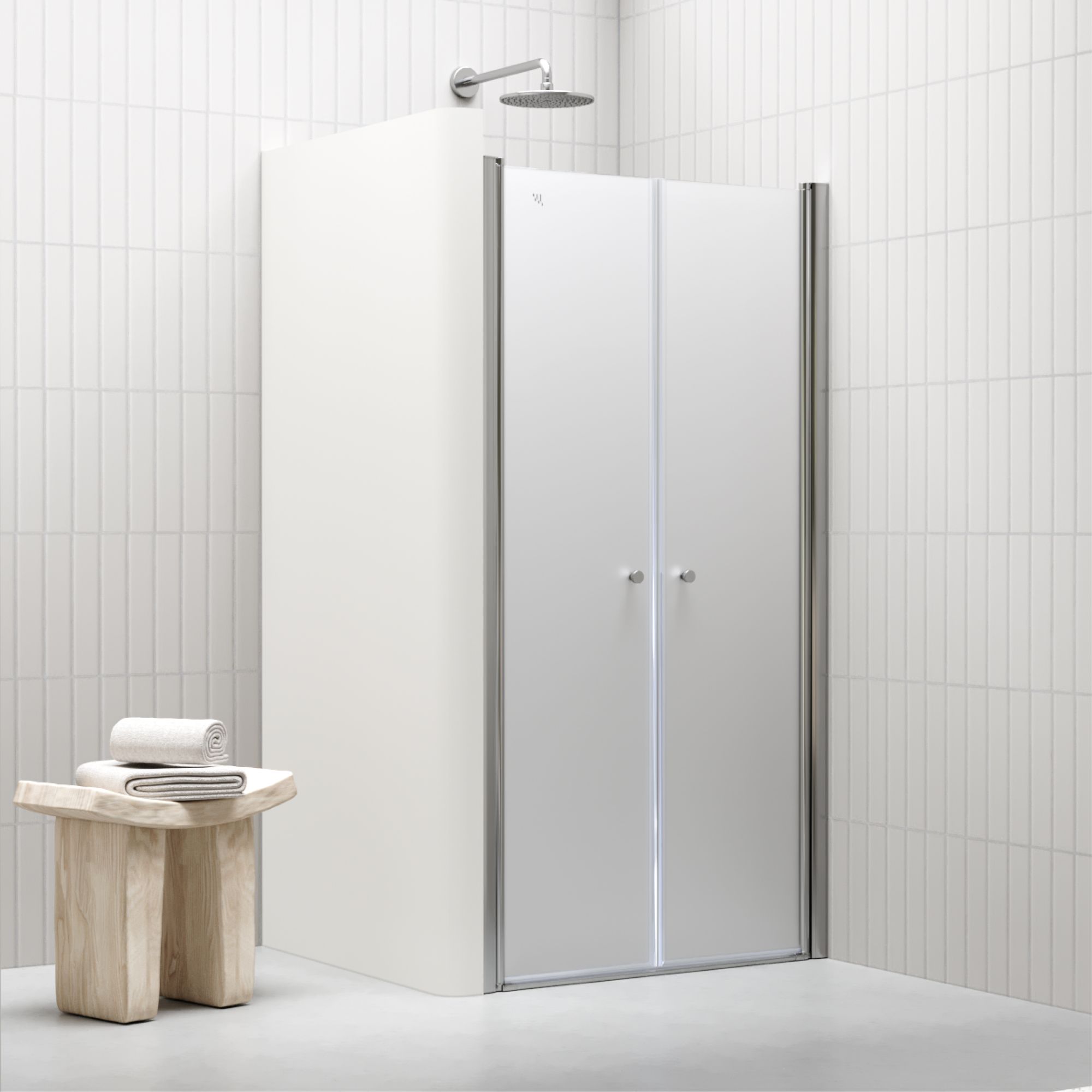 Duschtür Lima mit Pendeltüren 68-140 cm aus satiniertem ESG Sicherheitsglas