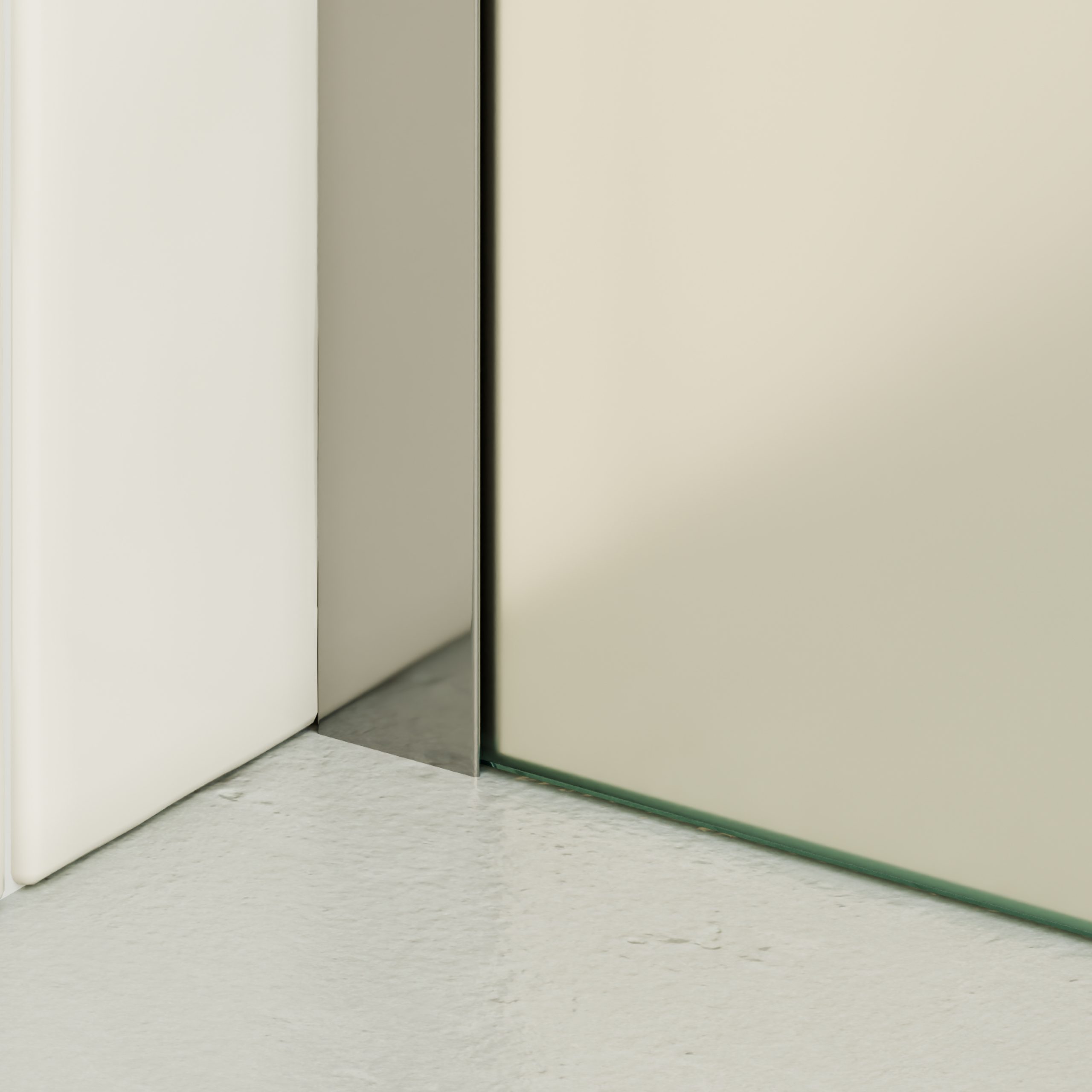 Walk-In Shower Fiona made of 10 mm thick frosted ESG safety glass and stainless steel profile. Fiona – Walk-In Shower made of 10 mm thick frosted ESG safety glass and stainless steel profile.