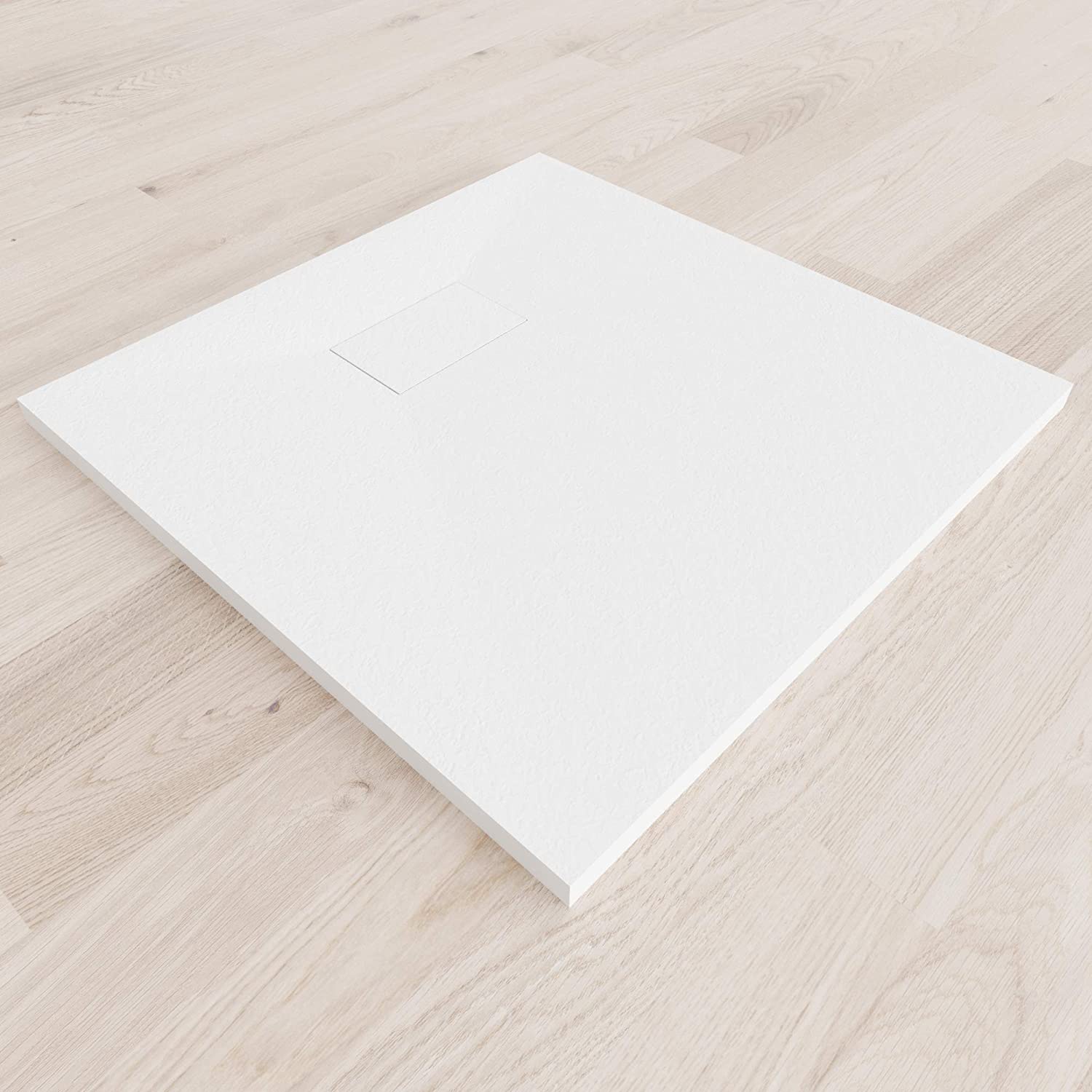 SMC Duschwanne Boreal in Stein-Optik inkl. Ablaufgarnitur - Weiß SMC Boreal Shower Tray in Stone Look with Drain Assembly - White