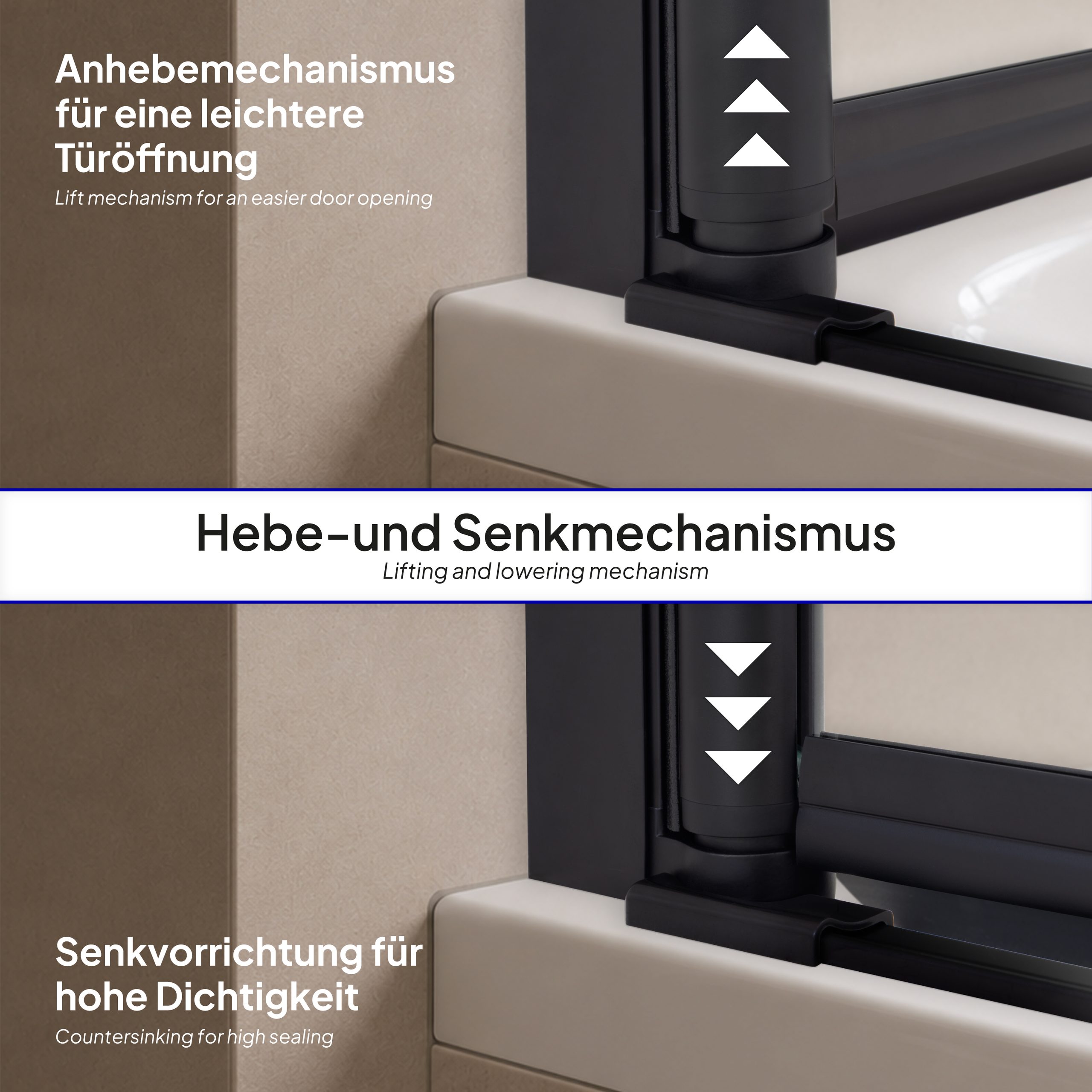 Badewannenabtrennung Petra, 3-teilig faltbar und pendelbar mit 6 mm ESG Klarglas und verchromten Profilen