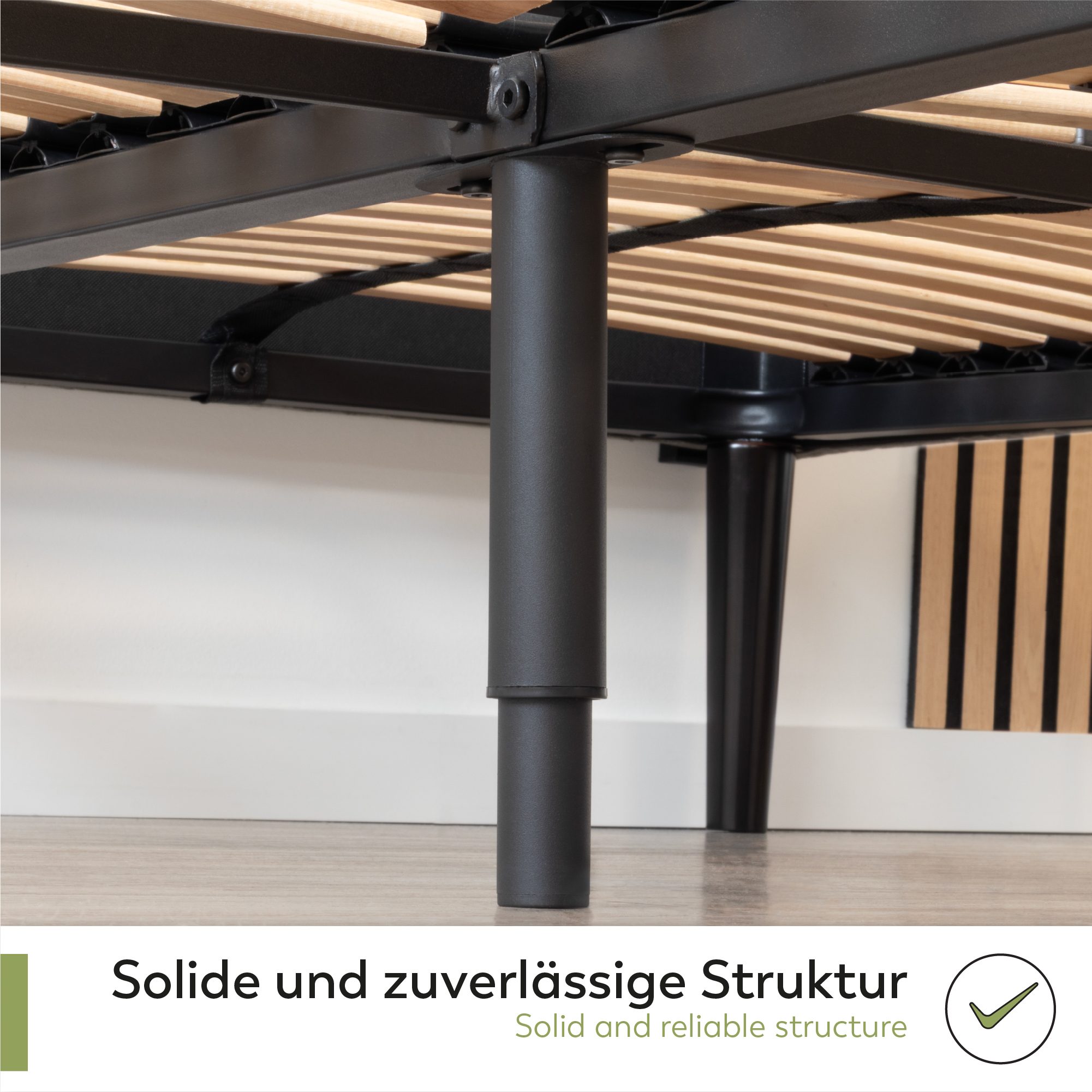 GRACE – Lattenrost - Stabiler Metallrahmen mit Federleisten und Mittelgurt, - für alle Matratzen geeignet