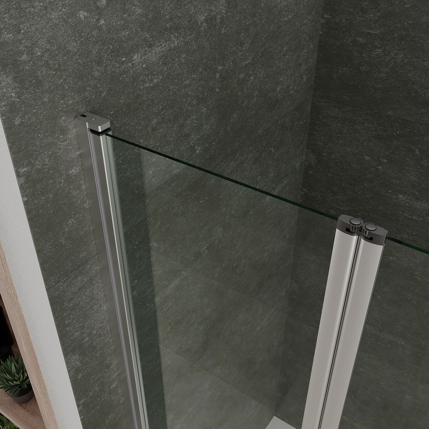 Eckeinstieg Alina mit Falttüren aus ESG Sicherheitsglas